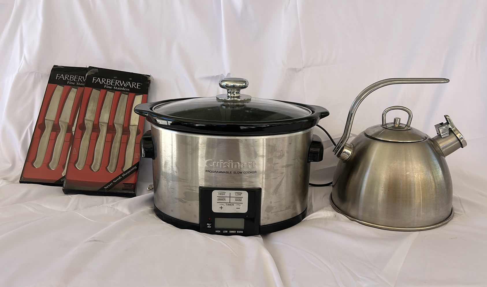 Photo 1 of CROCKPOT, TEAPOT AND SILVERWARE