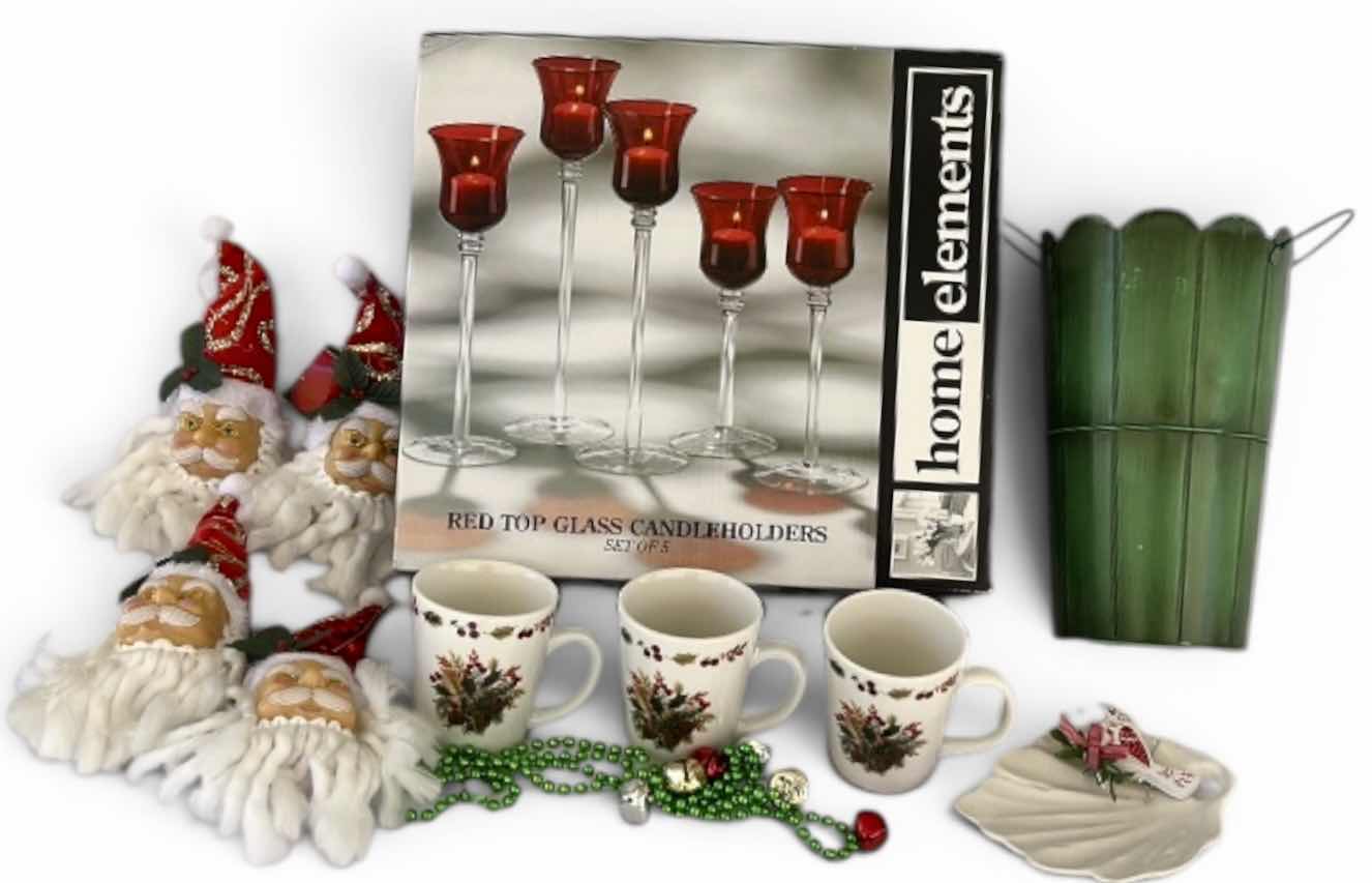 Photo 1 of CHRISTMAS ITEMS – CANDLESTICKS, COFFEE MUGS, AND MORE