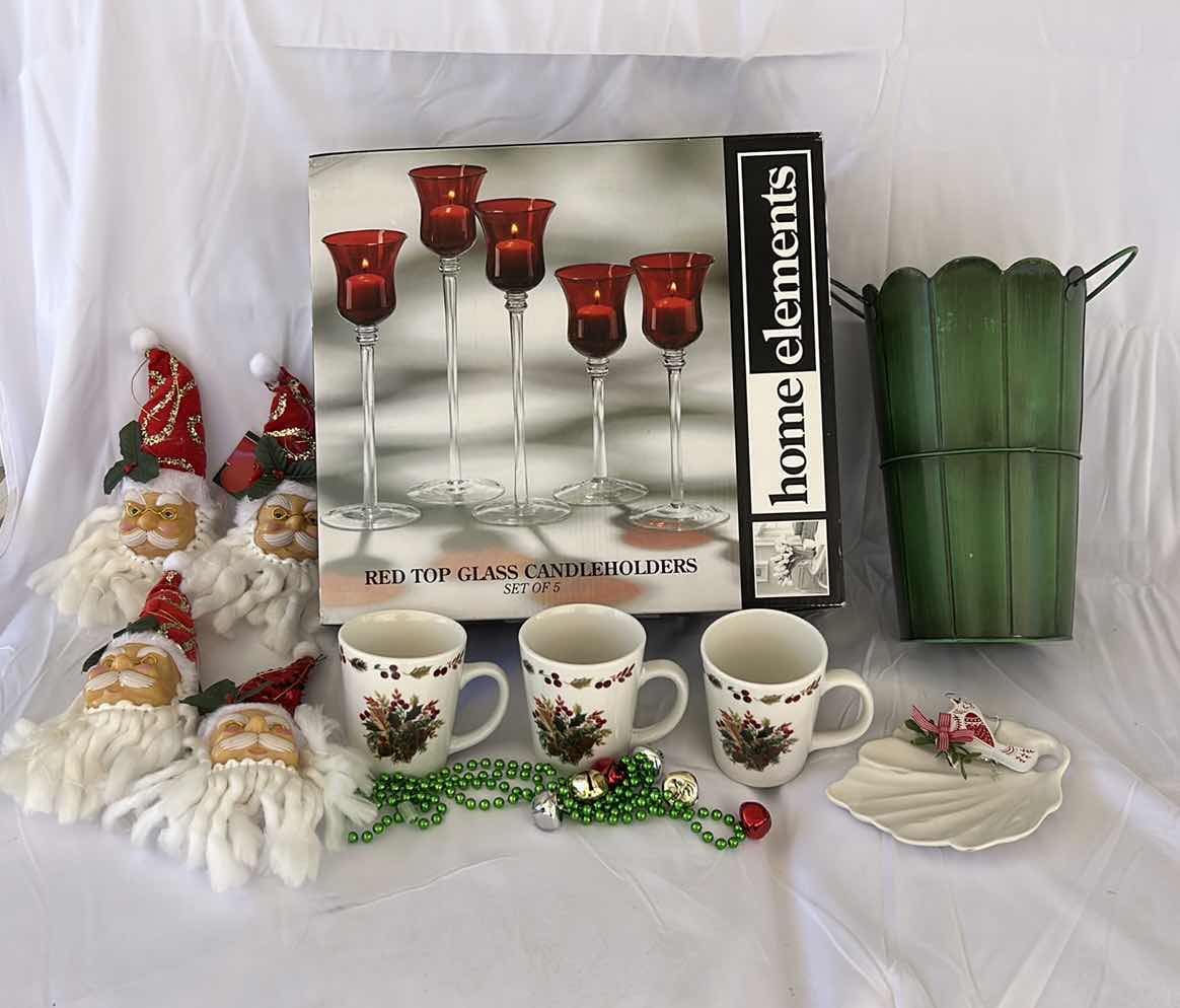 Photo 1 of CHRISTMAS ITEMS – CANDLESTICKS, COFFEE MUGS, AND MORE