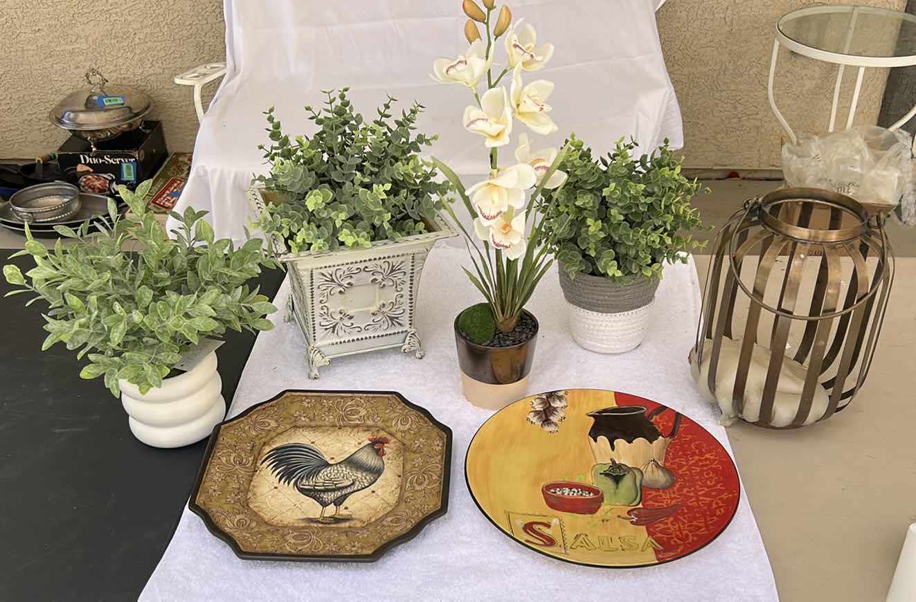 Photo 1 of HOME DECOR – FAUX GREENERY & FLORAL ARRANGEMENTS, AND DECORATIVE PLATES