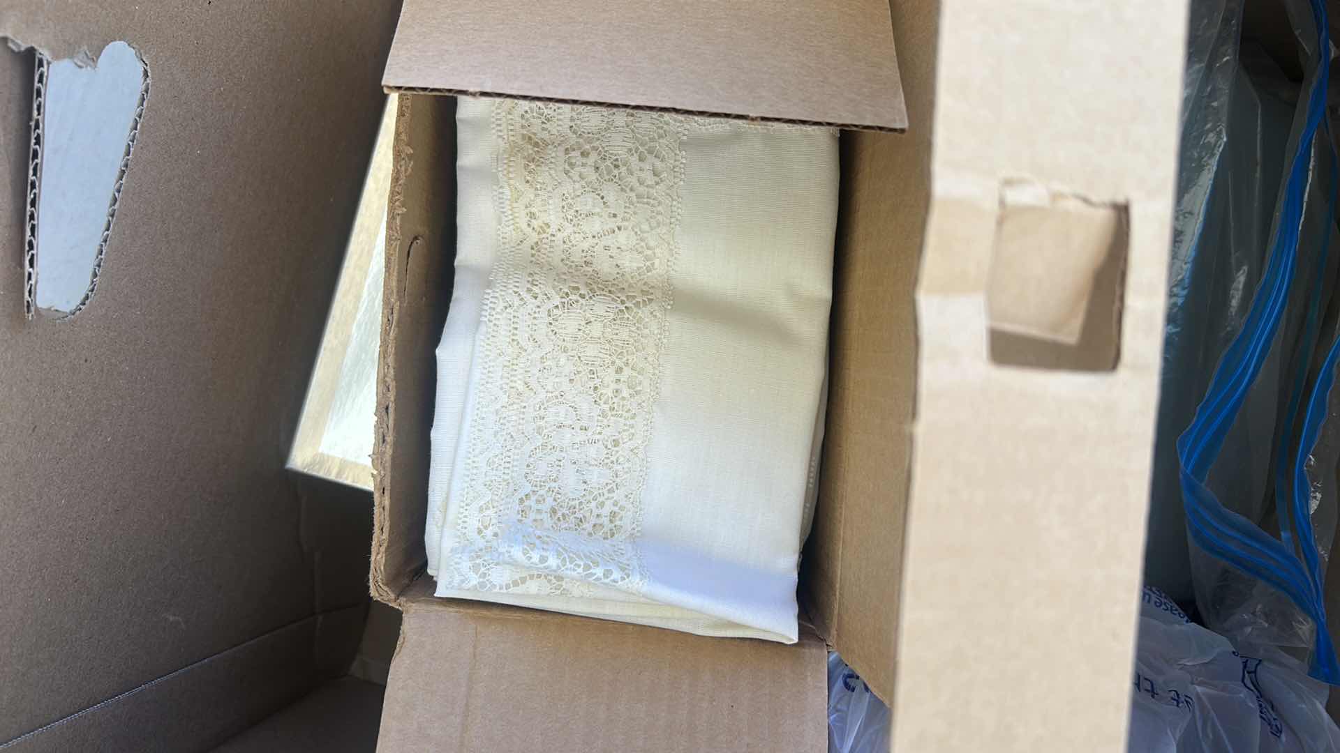 Photo 1 of BOX OF TABLECLOTHS AND CLOTH NAPKINS