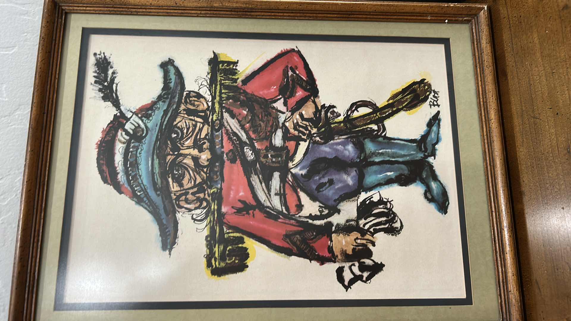 Photo 1 of FOUR FRAMED VINTAGE 1970S MILITARY CARICATURE PRINTS BY INTERCRAFT INDUSTRIES CORP ARTIST BLATT, 13” x H17 1/2”