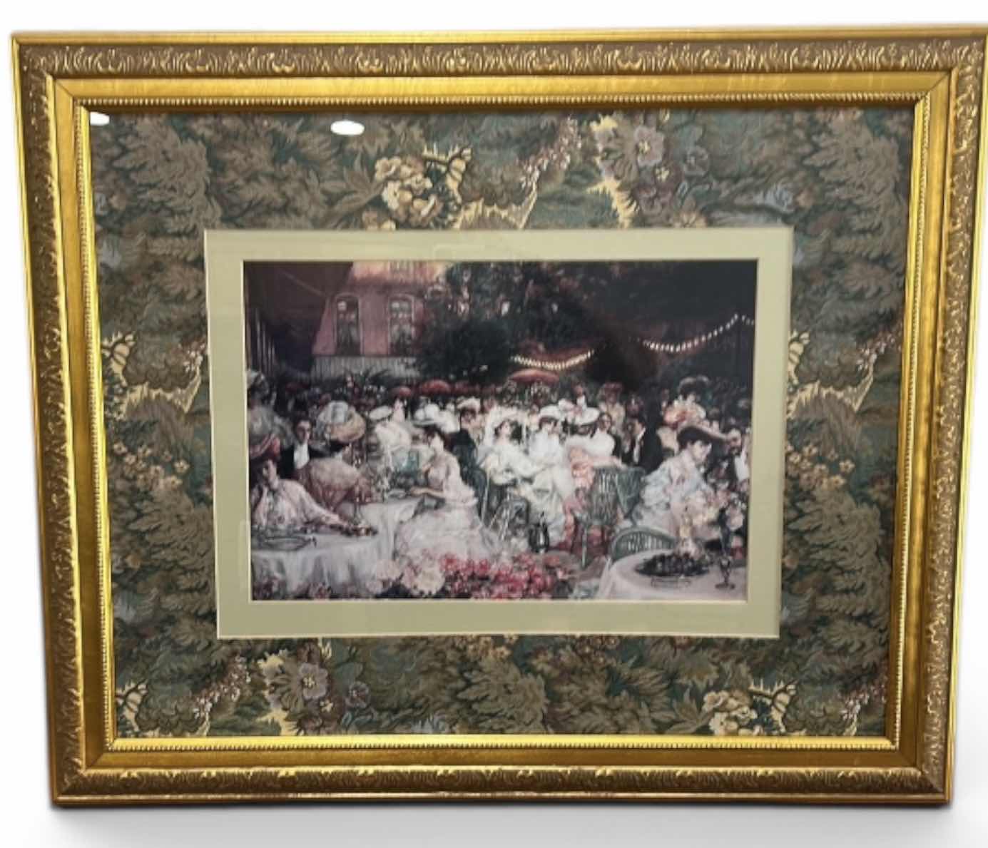 Photo 1 of FRAMED ART PRINT OF “LE DÎNER À L’HÔTEL RITZ, PARIS” (C. 1904) BY ARTIST PIERRE-GEORGES JEANNIOT. ARTWORK 35” x H29”