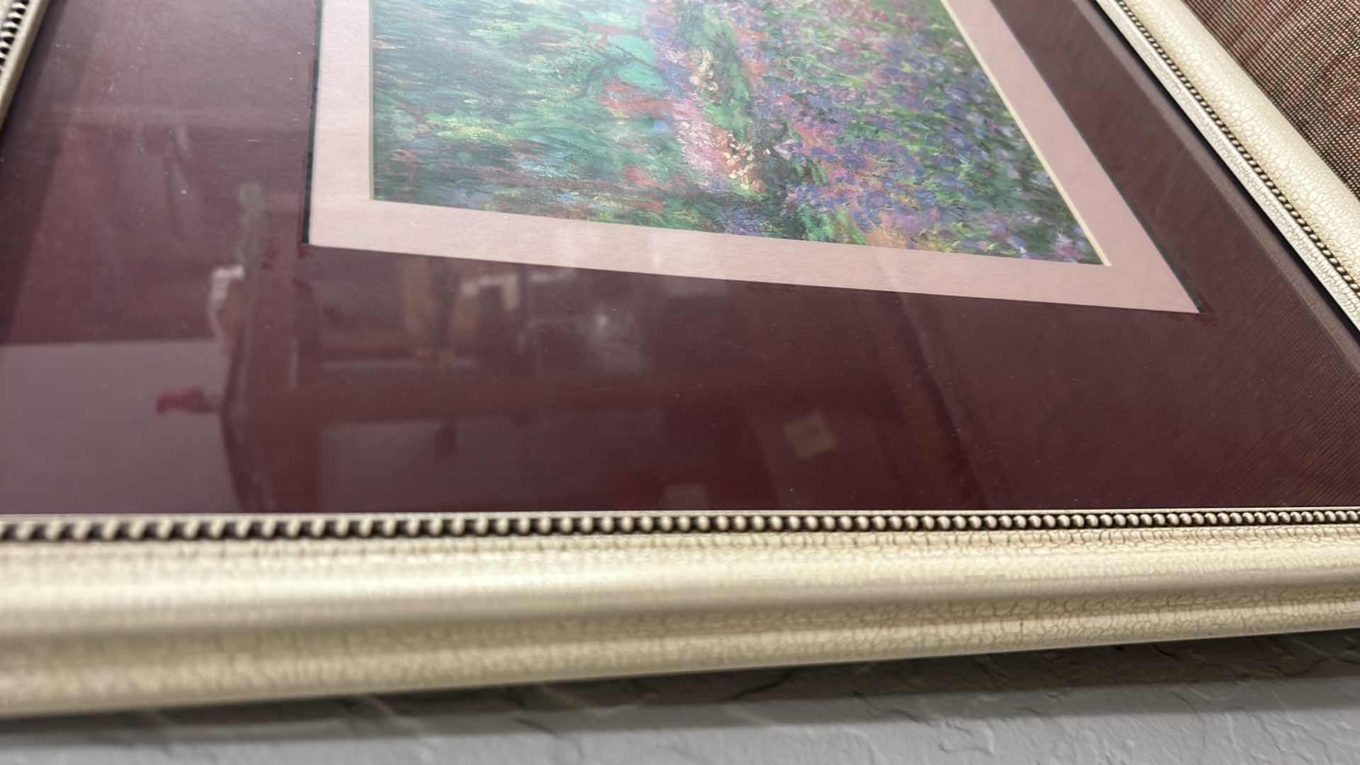 Photo 1 of FRAMED ART PRINT FEATURES CLAUDE MONET’S “THE ARTIST’S GARDEN AT GIVERNY” IMPRESSIONIST ARTWORK. 22” x H18”