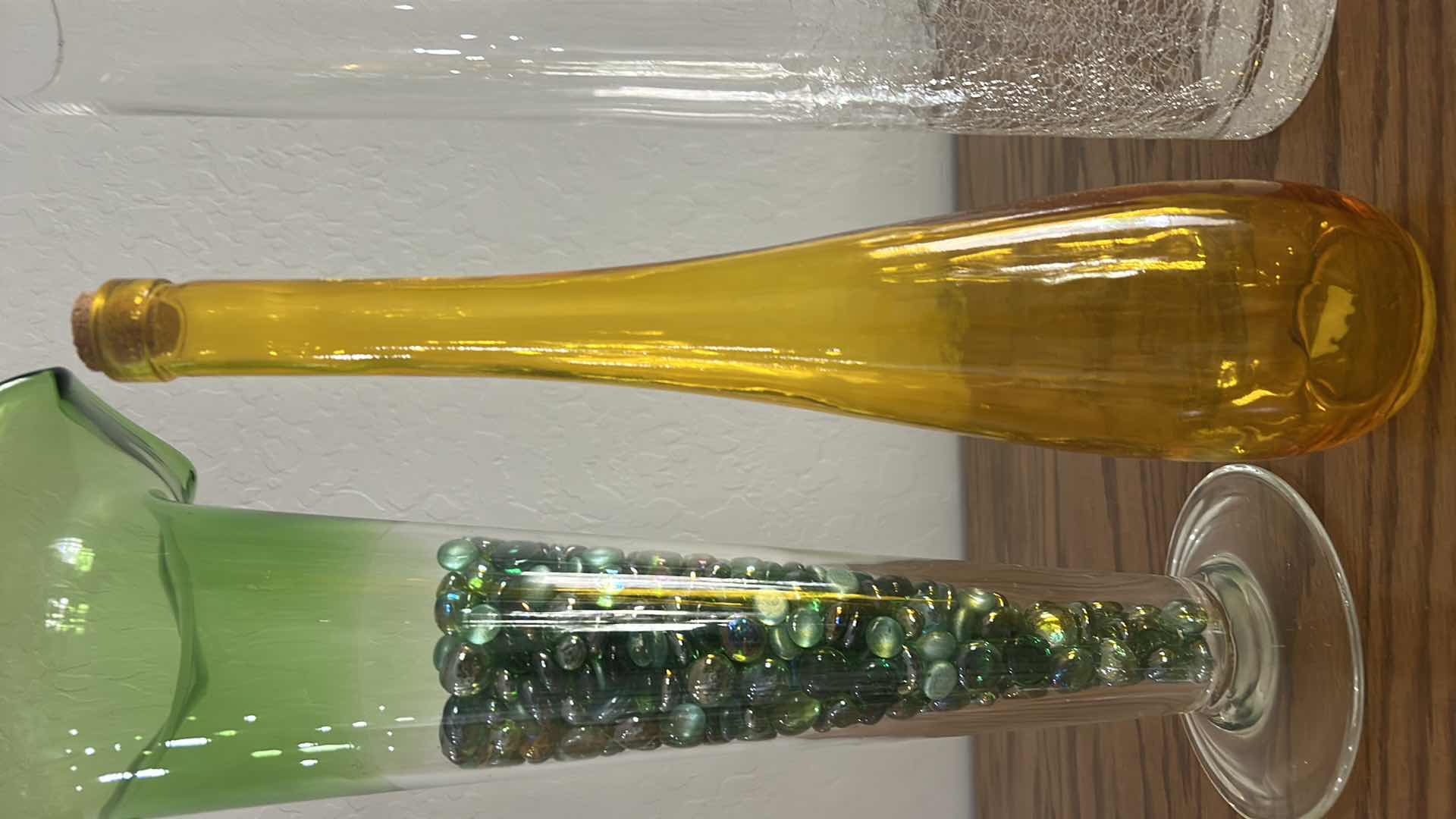 Photo 1 of 3 TALL GLASS VASES (TALLEST H20”)