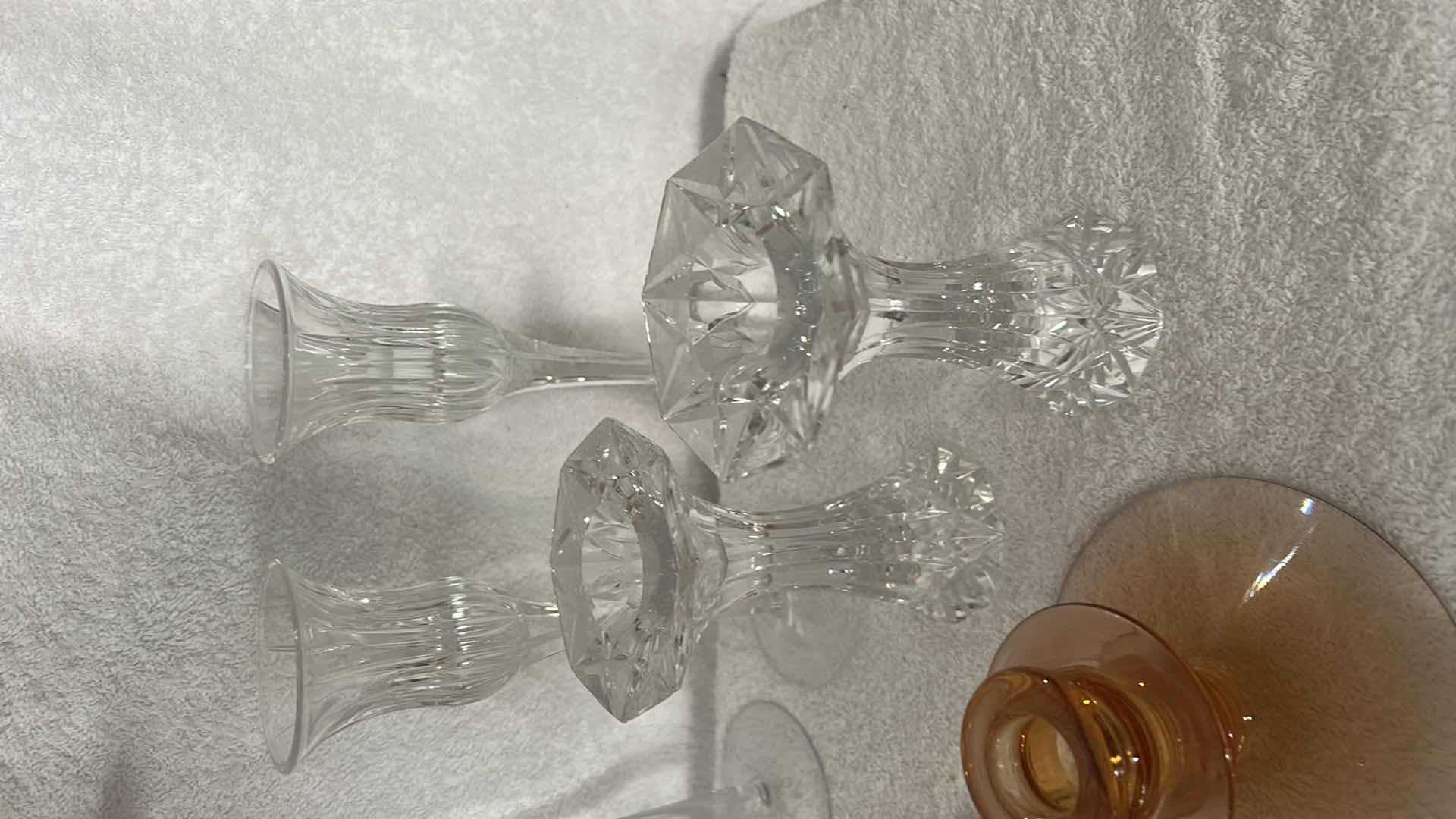 Photo 1 of GLASS AND CRYSTAL CANDLE HOLDERS H12”