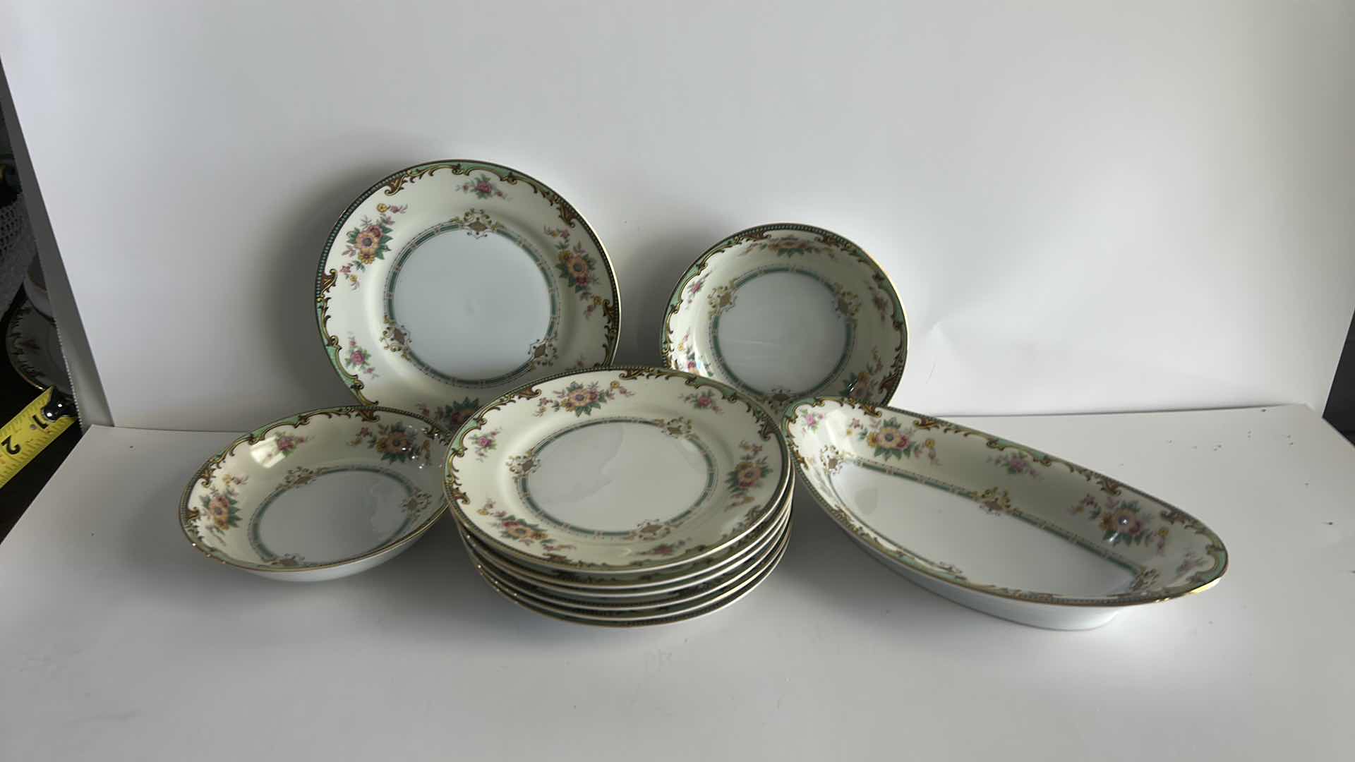Photo 1 of 10 PC VINTAGE NORITAKE CLINTONIA DINNERWARE (LARGEST PLATE 6.5”)