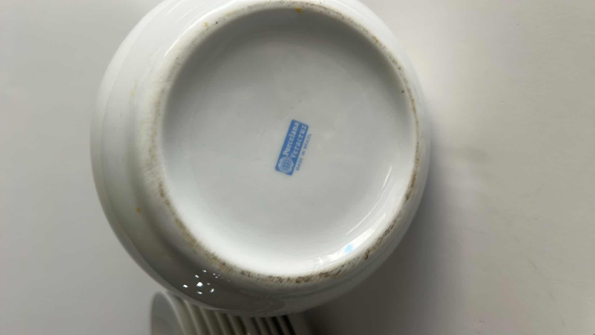 Photo 1 of 22 PC WHITE DINNERWARE, SILVER WHITE FINE QUALITY CHINA & PITCHER