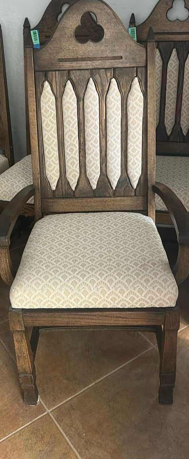 Photo 1 of CUSTOM WALNUT/OAK GOTHIC REVIVAL ARMCHAIR