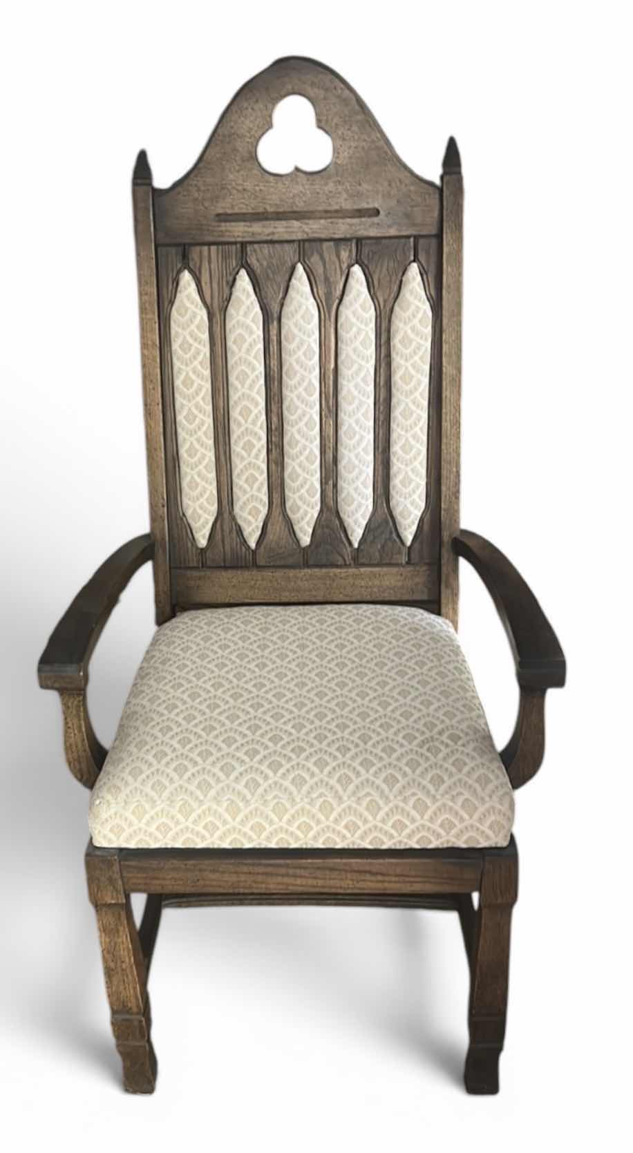 Photo 1 of CUSTOM WALNUT/OAK GOTHIC REVIVAL ARMCHAIR