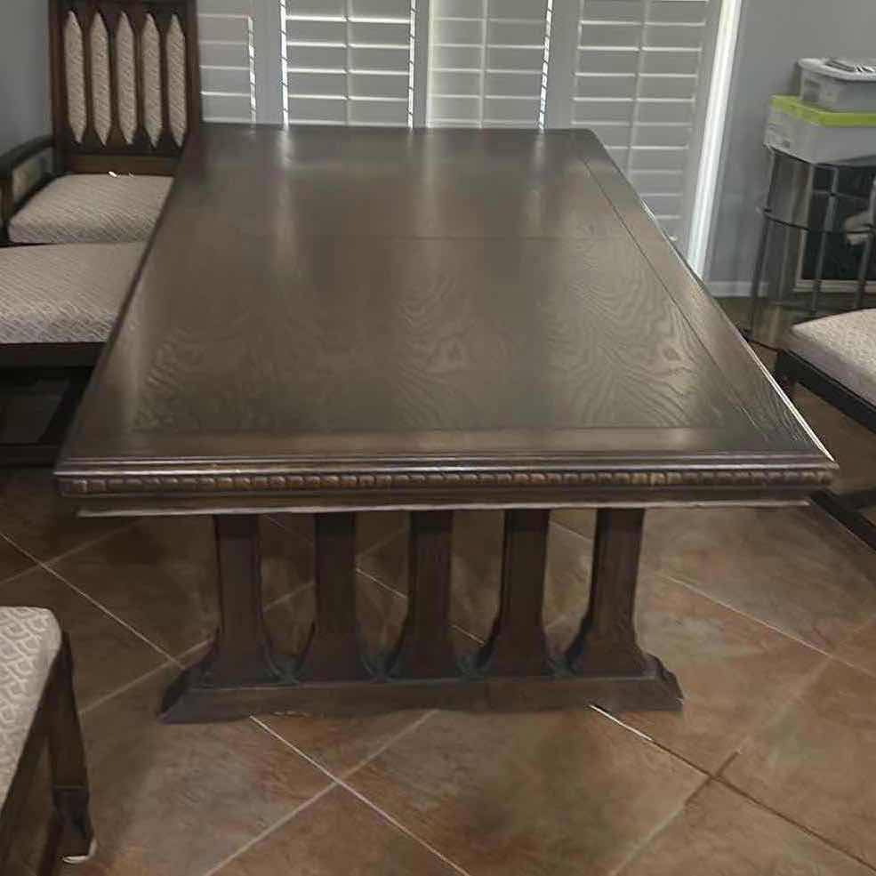 Photo 1 of CUSTOM-CRAFTED TRESTLE-STYLE DINING TABLE AGRAND ARCHITECTURAL DESIGN & RICH ESPRESSO WOOD FINISH. 6’ x 42” x H29”