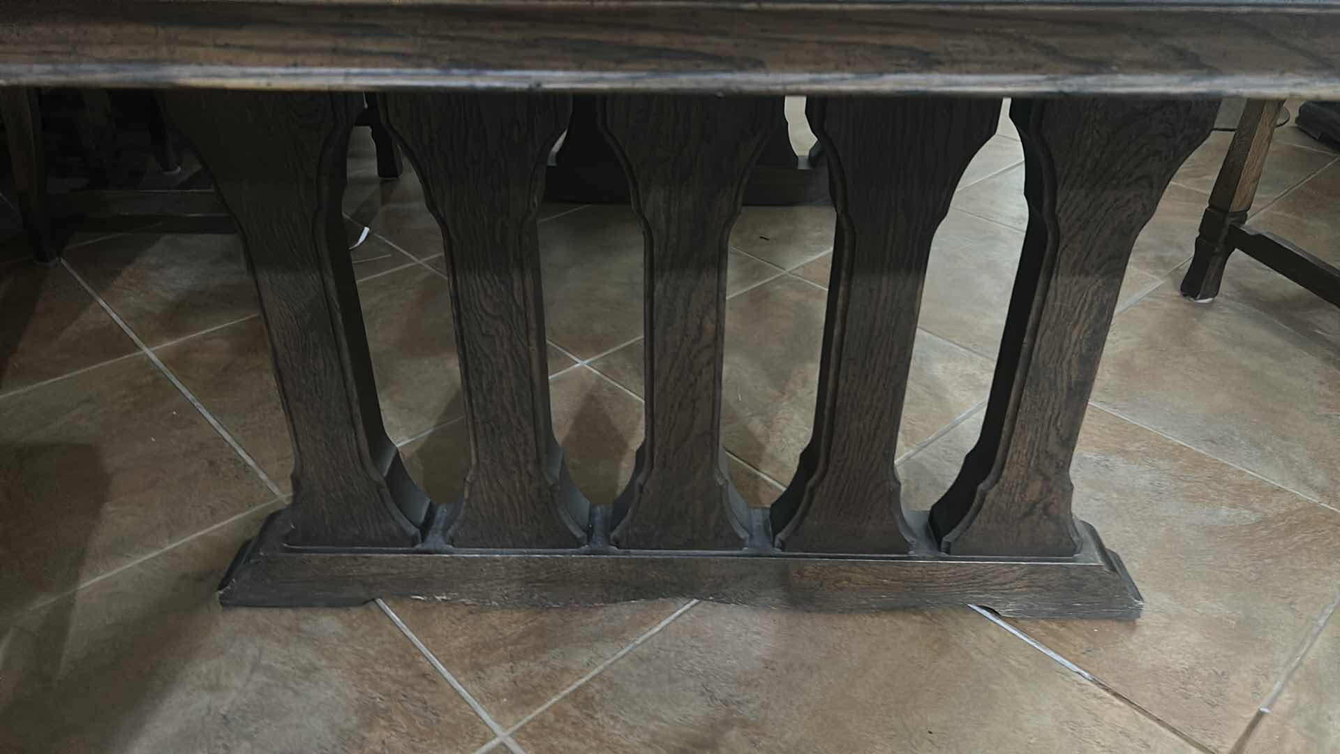 Photo 1 of CUSTOM-CRAFTED TRESTLE-STYLE DINING TABLE AGRAND ARCHITECTURAL DESIGN & RICH ESPRESSO WOOD FINISH. 6’ x 42” x H29”
