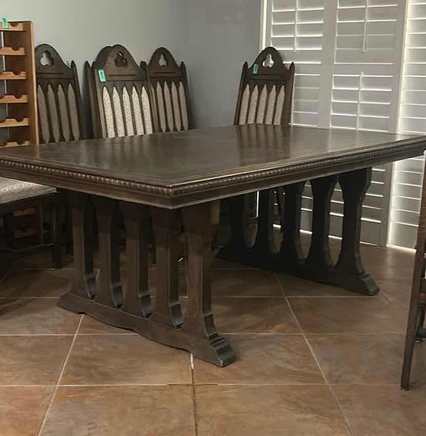 Photo 1 of CUSTOM-CRAFTED TRESTLE-STYLE DINING TABLE AGRAND ARCHITECTURAL DESIGN & RICH ESPRESSO WOOD FINISH. 6’ x 42” x H29”
