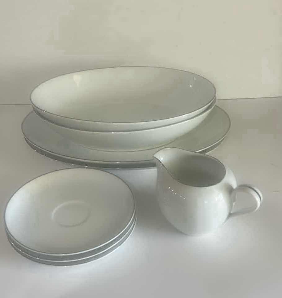 Photo 1 of VINTAGE SILVER WHITE FINE QUALITY CHINA DINNERWARE