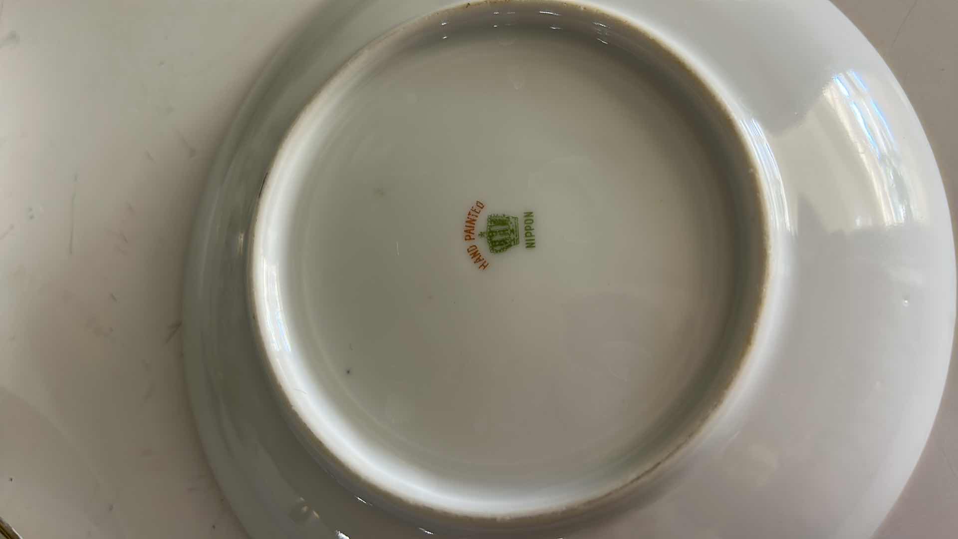 Photo 1 of 13 PC - VINTAGE TE-OH NIPPON HAND-PAINTED PORCELAIN TEA & DESSERT SERVICE SET FEATURING A PURPLE VIOLETS PATTERN