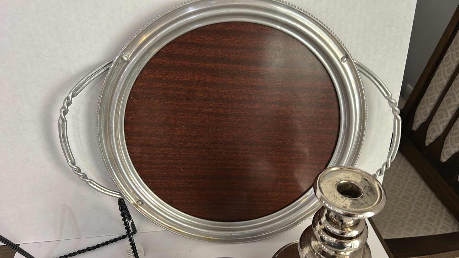 Photo 1 of TRAYS, GLASS PLATE, CLOCK AND CANDLE HOLDER