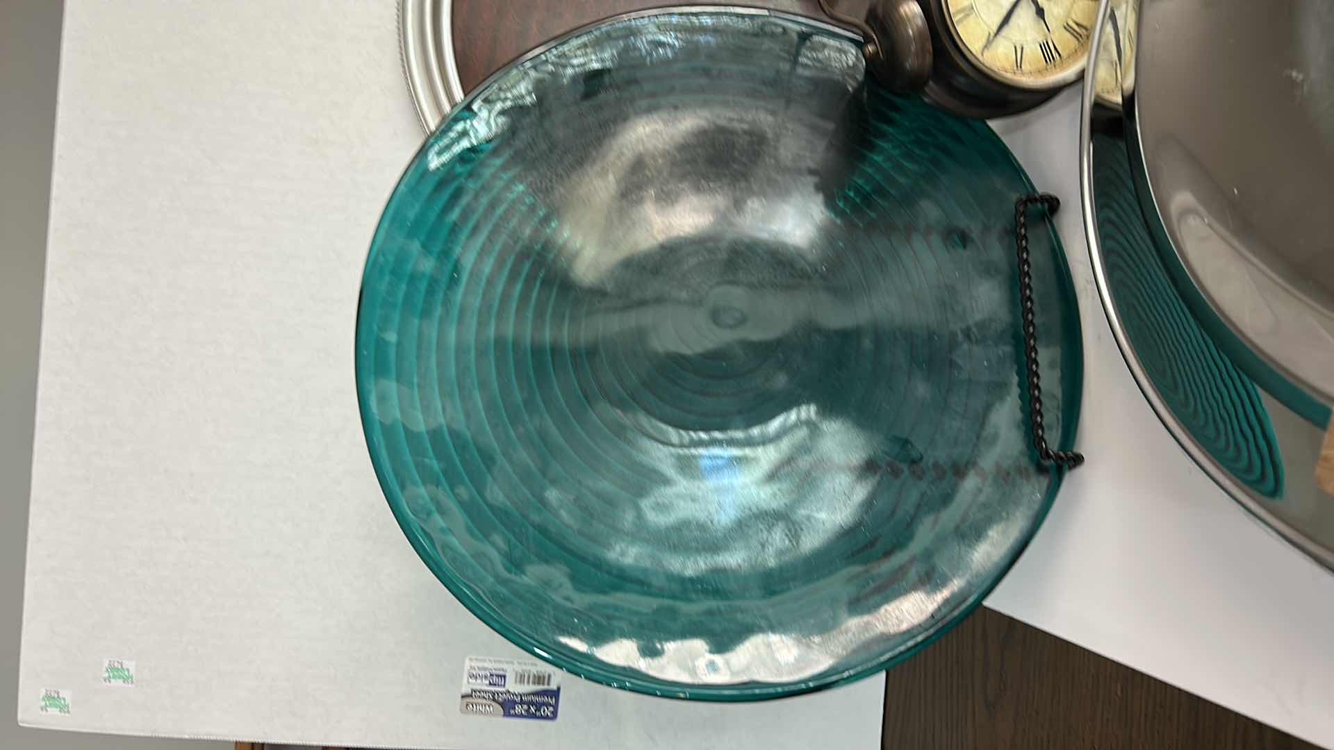 Photo 1 of TRAYS, GLASS PLATE, CLOCK AND CANDLE HOLDER