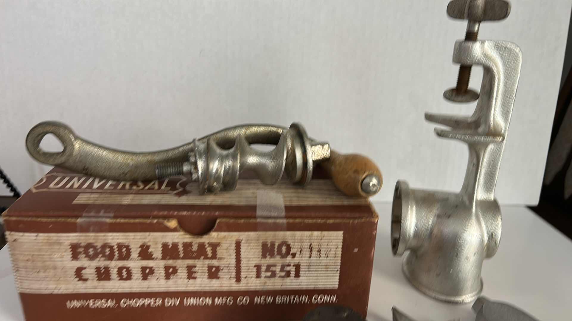 Photo 1 of VINTAGE UNIVERSAL FOOD AND MEAT CHOPPER, AND PARTY PATTY