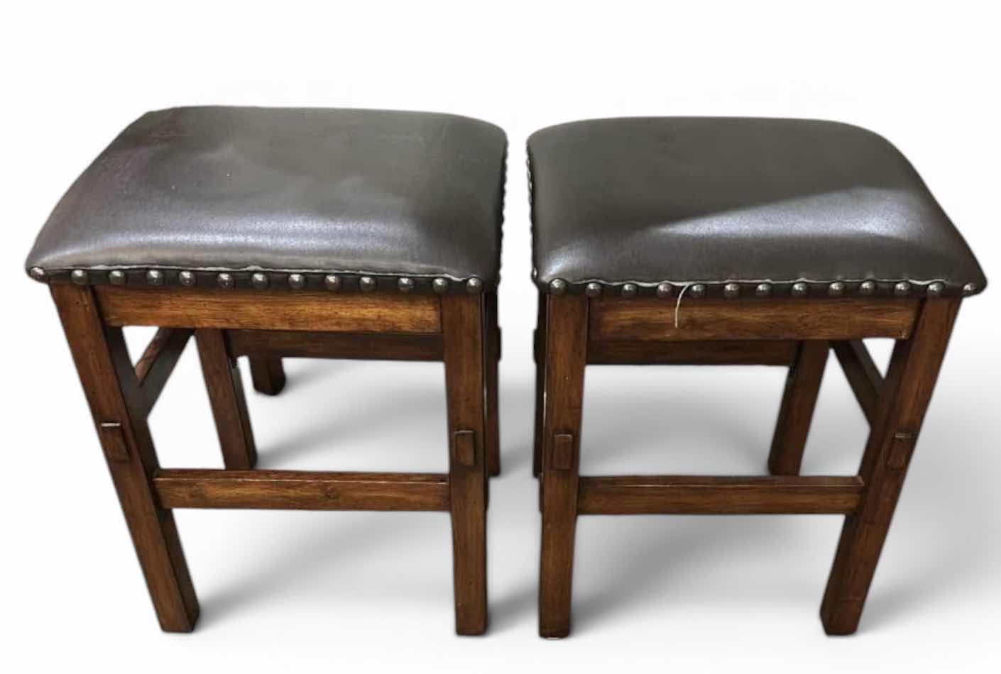 Photo 1 of PICKET HOUSE FURNISHINGS BOWEN BACKLESS STOOLS FAUX LEATHER SEAT HEIGHT, 23”