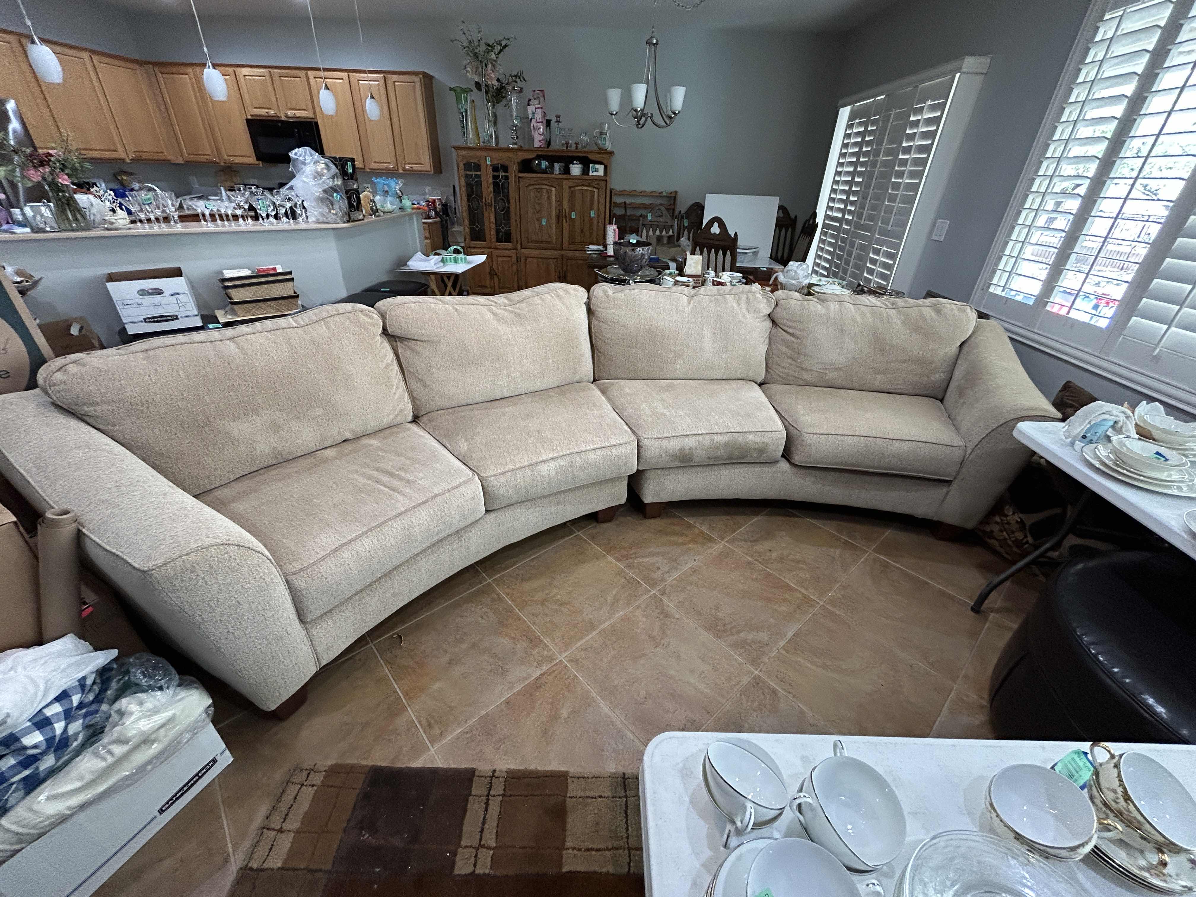 Photo 1 of ASHLEY FURNITURE CURVED SECTIONAL SOFA 14’ x 39” x H37”