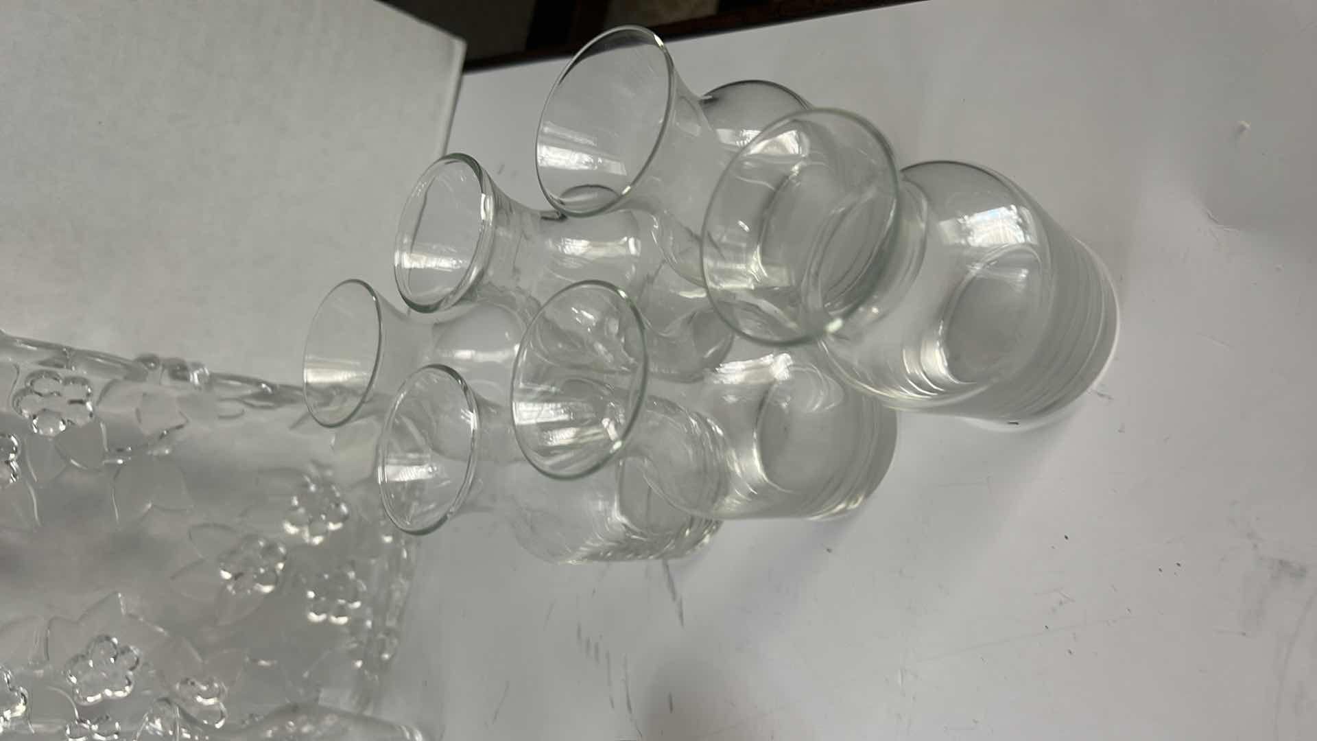Photo 1 of CRYSTAL PLATTER, GLASS COMPOTE BOWL, CANDLE INSERTS & MORE