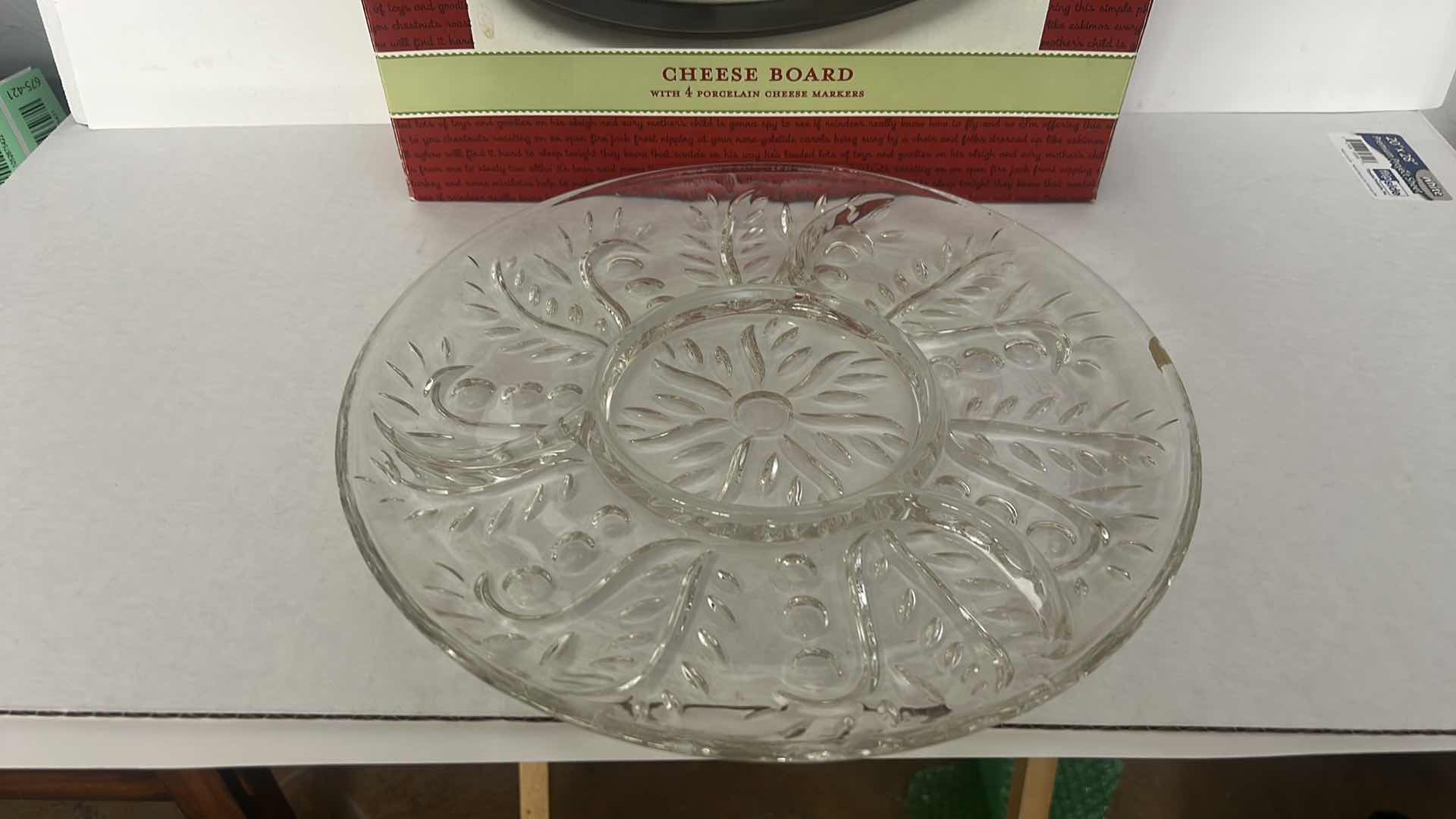 Photo 1 of ROUND CRYSTAL PLATTER AND CHEESEBOARD