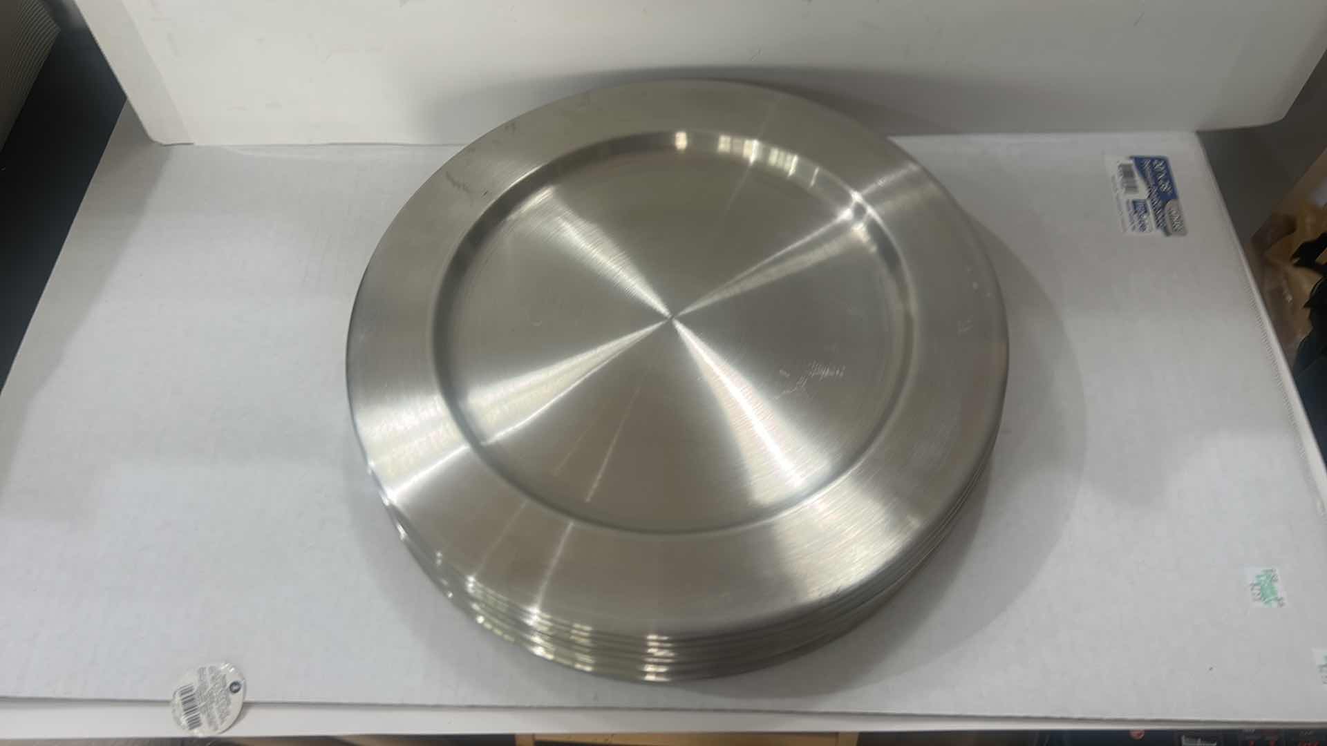 Photo 1 of 10 - 13.25” SILVERTONE PLATE CHARGERS