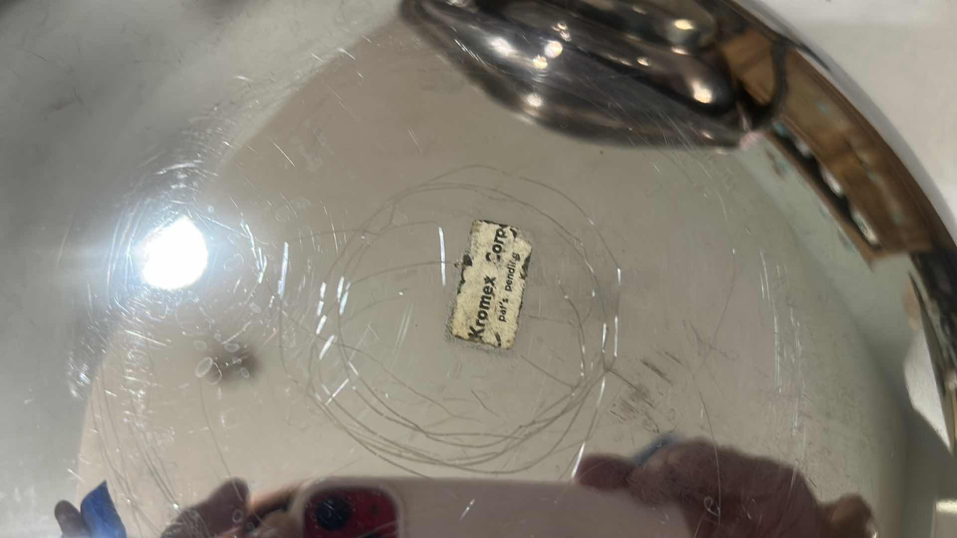 Photo 1 of VINTAGE SILVER-PLATED CHAFING DISH SET BY LEONARD SILVER INCLUDES A COVERED SERVING DISH, A HEAT-RESISTANT GLASS BOWL INSERT, A WARMING STAND, AND A SERVING TRAY.