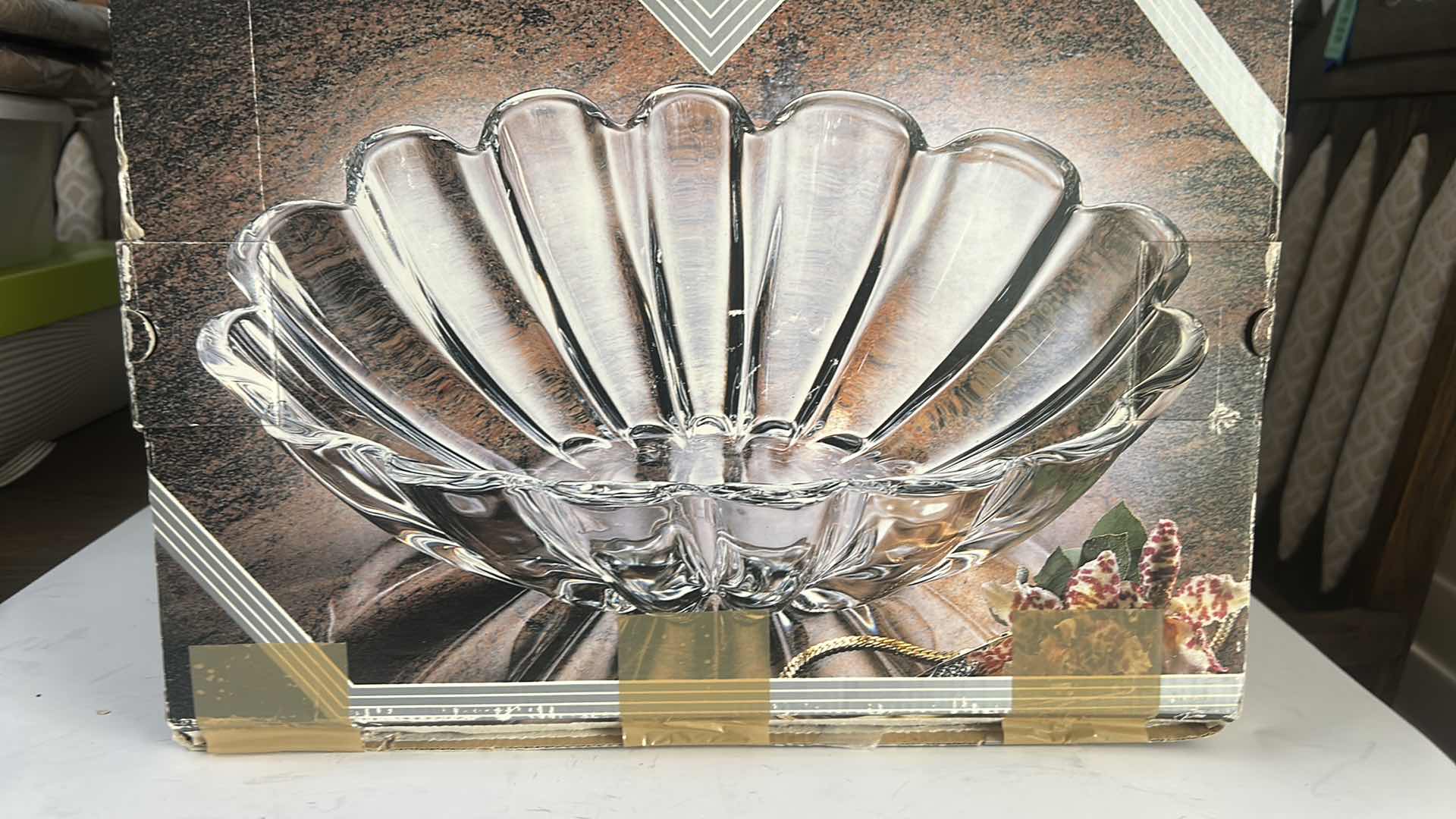 Photo 1 of VINTAGE WALTHER-GLAS “BIJOUX” CRYSTAL CANDY DISH & FESTIVE SPIRIT SA 833/313 ROUND HOSTESS PLATTER 15”