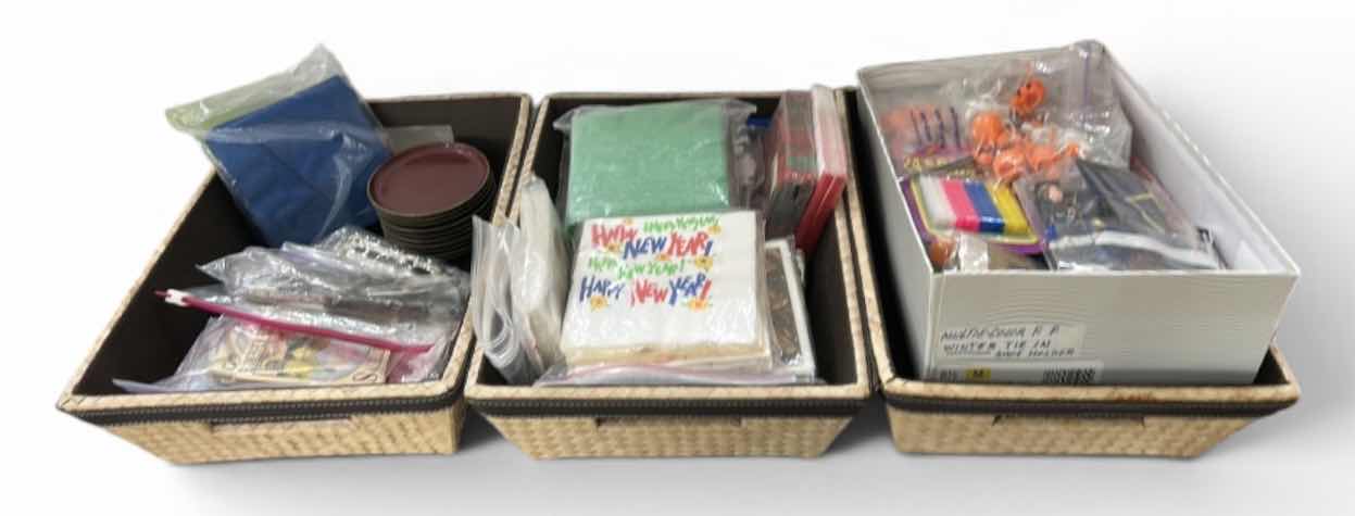 Photo 1 of THREE BASKETS OF PARTY SUPPLIES