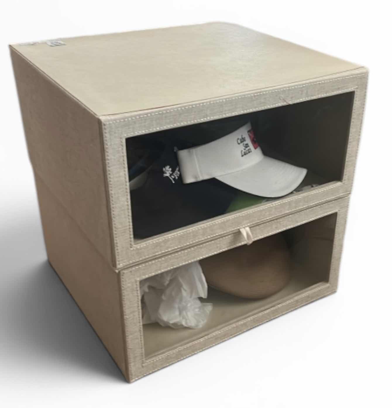 Photo 1 of TWO STORAGE BOXES WITH HATS $80
