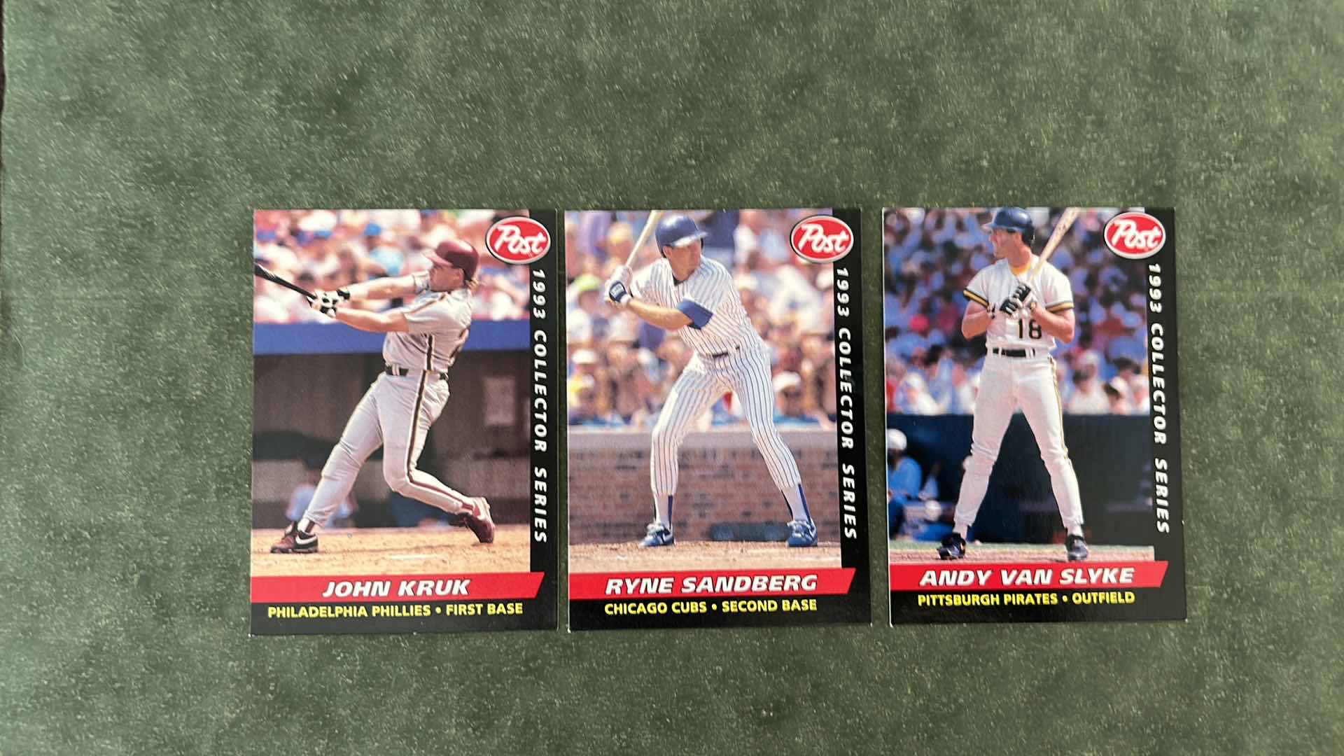 View 2 of 1993 POST COLLECTOR SERIES, BASEBALL CARDS FEATURING JOHN KRUK, RYNE SANDBERG AND ANDY VAN SLYKE