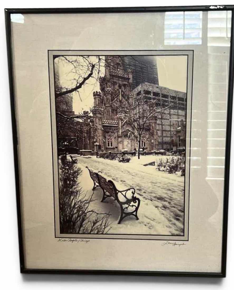 Photo 1 of FRAMED AND SIGNED FINE ART PHOTOGRAPHY, LITHOGRAPH PRINT TITLED,” WINTER RESPITE” BY LAUREL SPINGOLA 16 1/2“ x H20 1/2“
