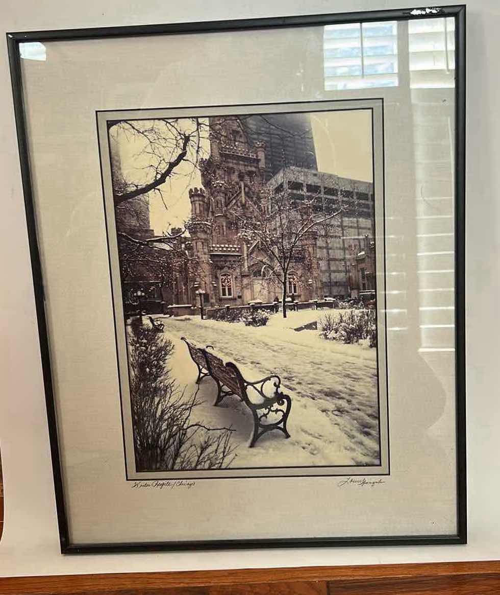 Photo 1 of FRAMED AND SIGNED FINE ART PHOTOGRAPHY, LITHOGRAPH PRINT TITLED,” WINTER RESPITE” BY LAUREL SPINGOLA 16 1/2“ x H20 1/2“