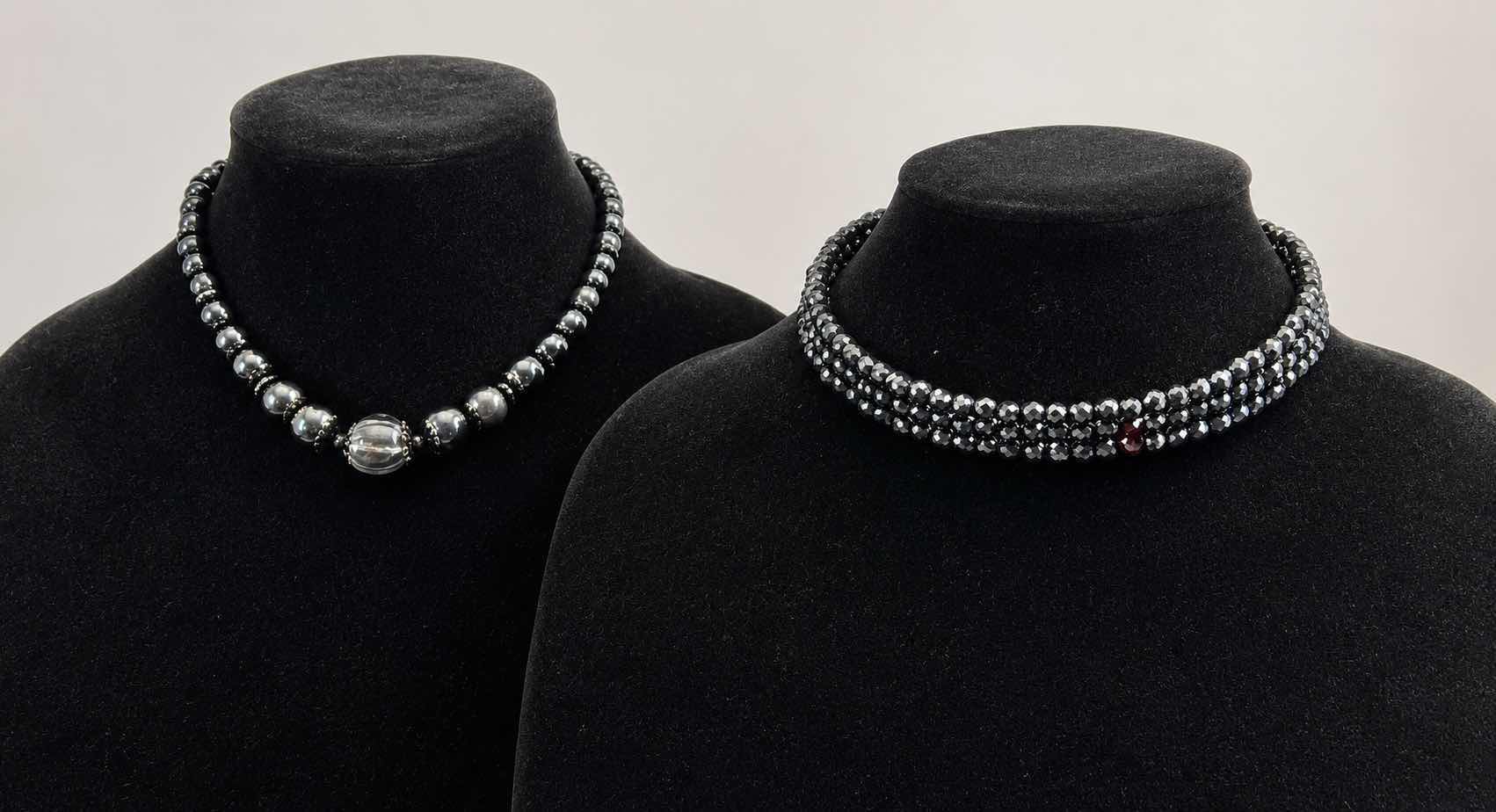 Photo 1 of 2 VINTAGE BLACK CHOKER NECKLACES