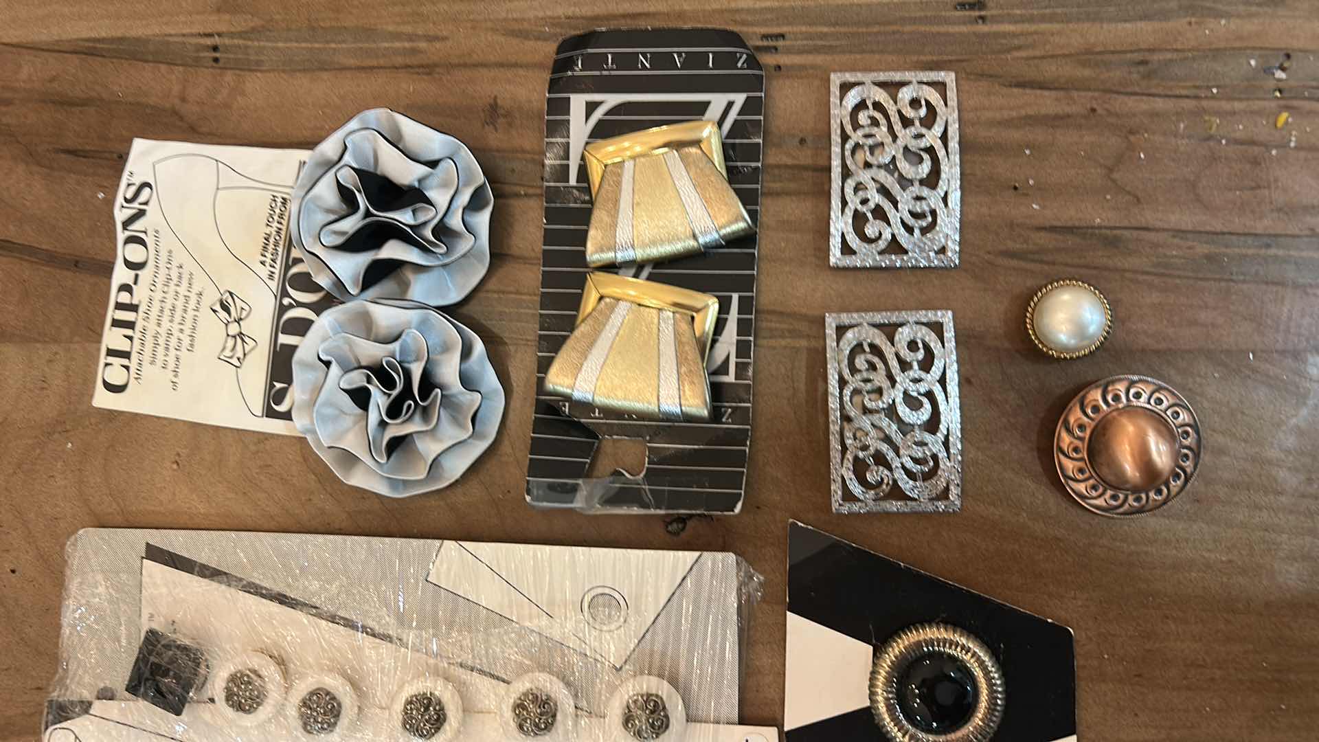 Photo 1 of VINTAGE SHOE CLIPS & BUTTON COVERS
