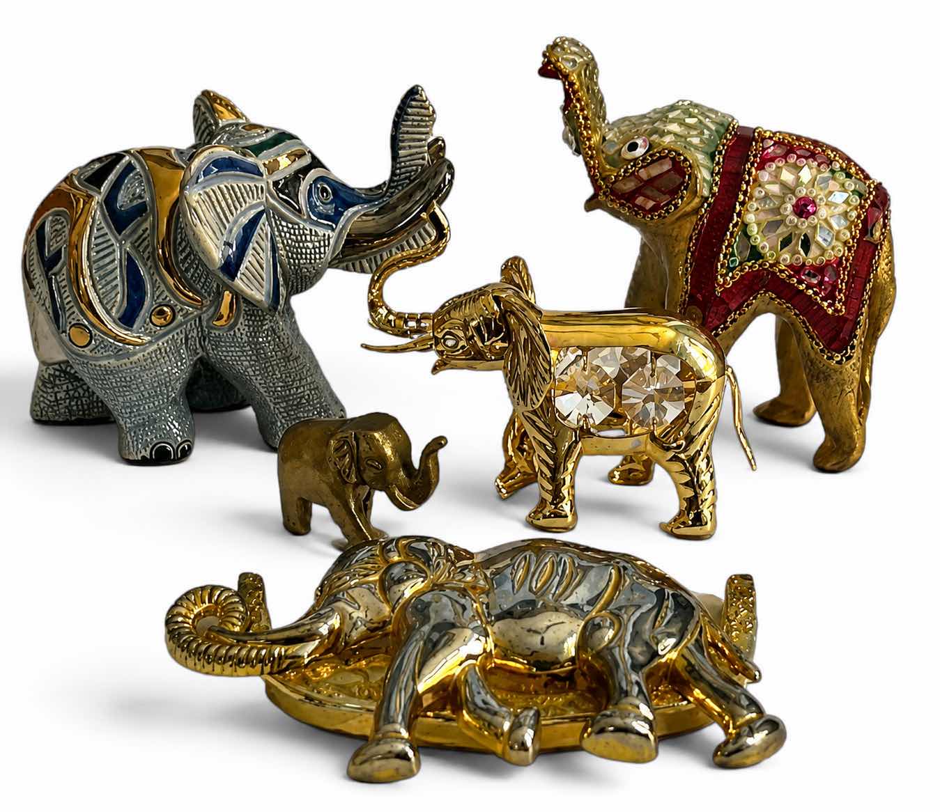 Photo 1 of FIVE SMALL ELEPHANTS, (TALLEST 3.5”)