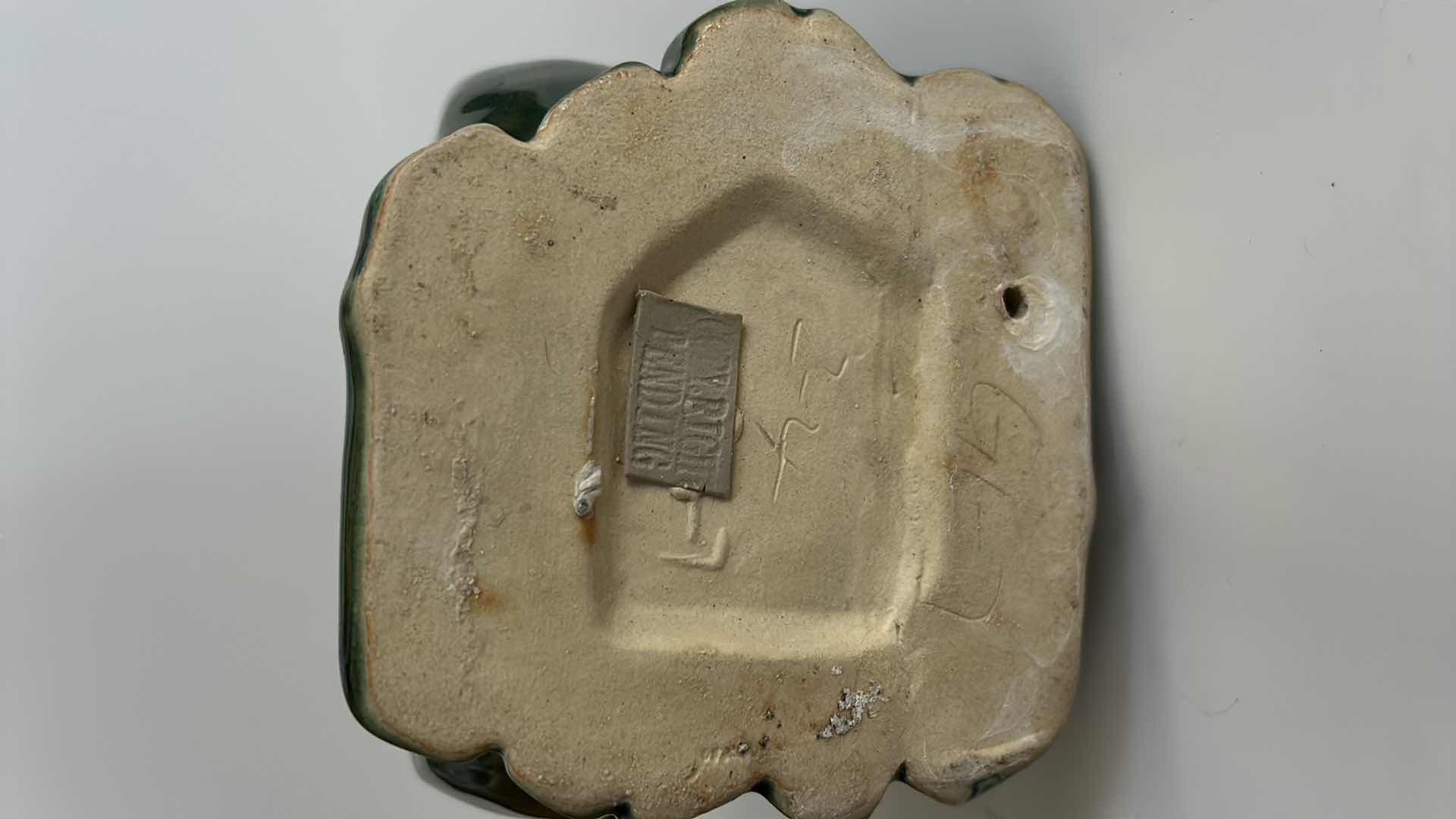 Photo 1 of VINTAGE GREEN CERAMIC ELEPHANT PLANTER H5”