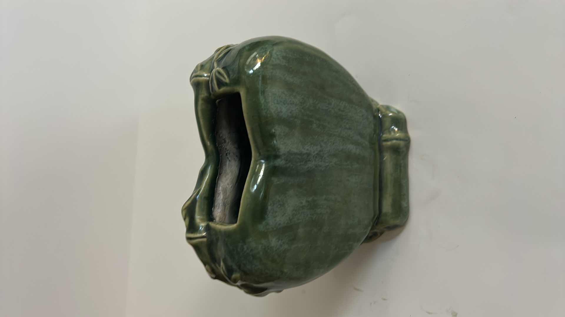 Photo 1 of VINTAGE GREEN CERAMIC ELEPHANT PLANTER H5”