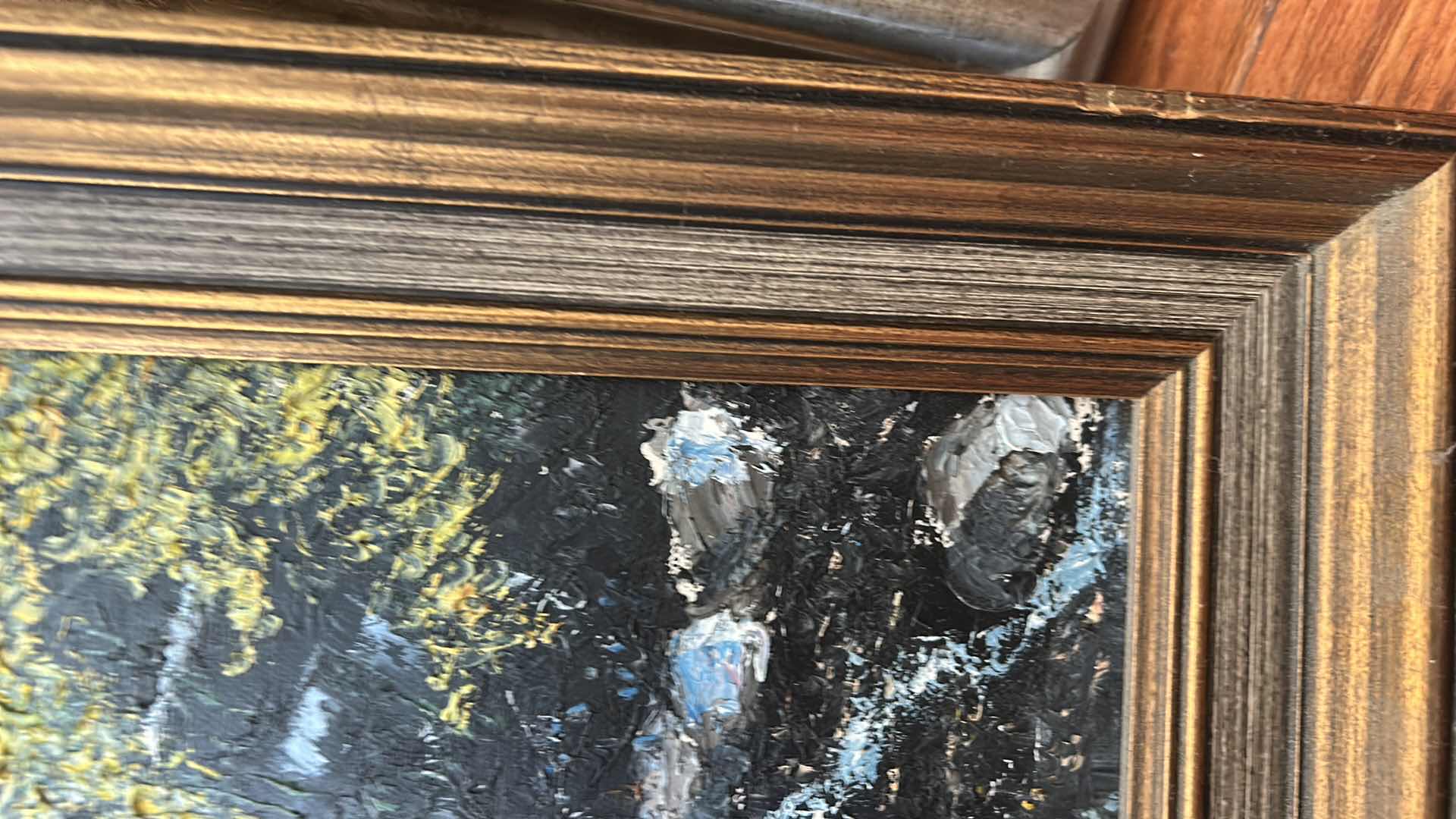 Photo 1 of FRAMED VINTAGE OIL ON CANVAS PAINTING ARTWORK, “EVERGREEN FALLS” 39“ x H21“