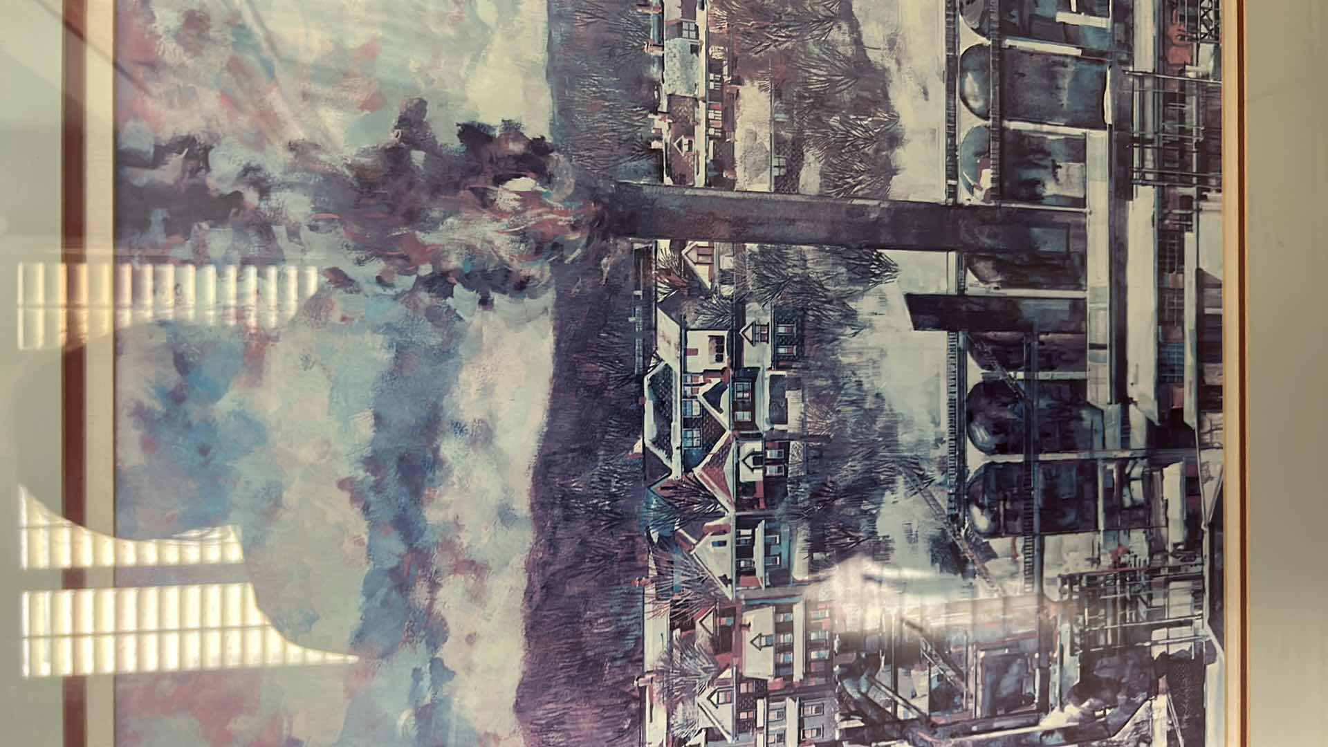 Photo 1 of FRAMED MIXED MEDIA ARTWORK OF PITTSBURGH BY CELEBRATED PITTSBURGH ARTIST ROBERT SCHMALZRIED . 38“ x H27 1/2“