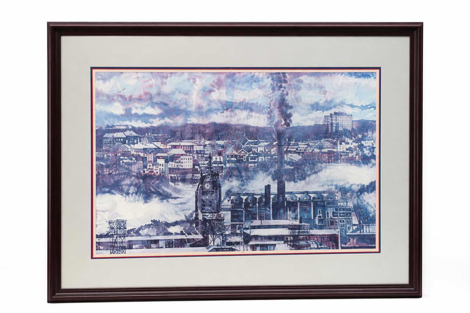 Photo 1 of FRAMED MIXED MEDIA ARTWORK OF PITTSBURGH BY CELEBRATED PITTSBURGH ARTIST ROBERT SCHMALZRIED . 38“ x H27 1/2“
