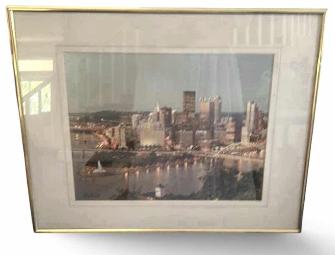 Photo 1 of FRAMED PRINT ARTWORK FEATURING THE PITTSBURGH SKYLINE CITYSCAPE 20 1/4“ x H16 1/4“