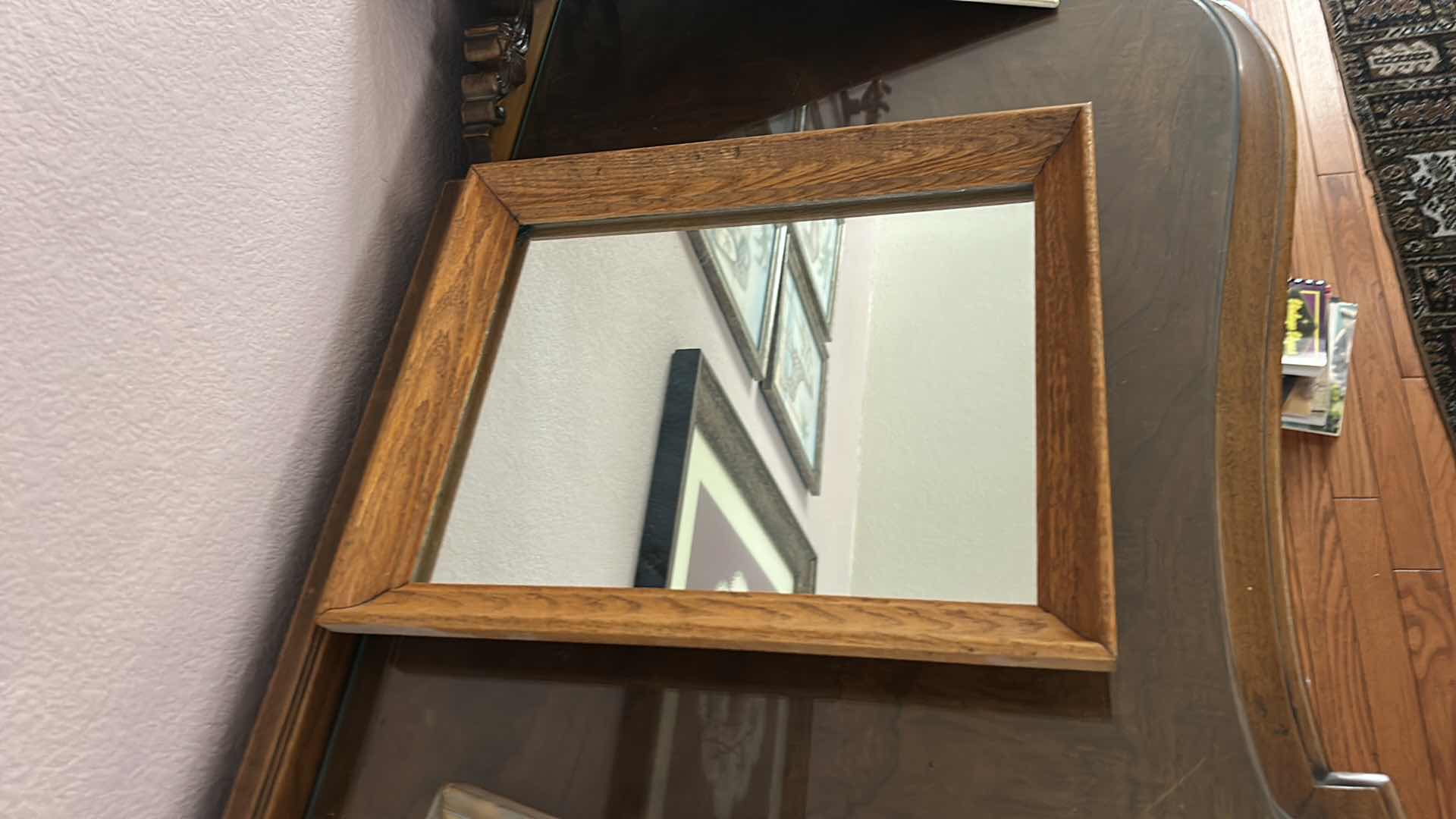 Photo 1 of THREE FRAMED WALL MIRRORS. (TALLEST H19”)