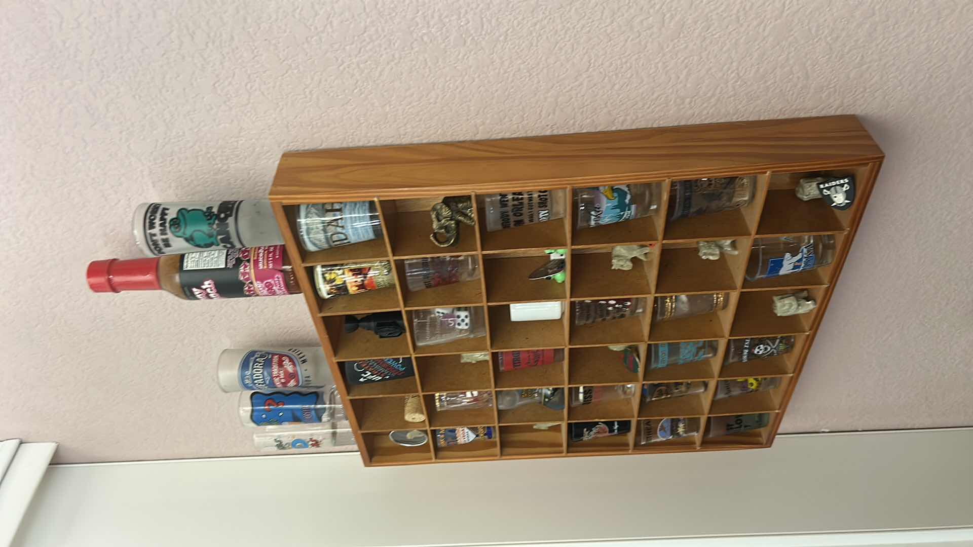 Photo 1 of SHOT GLASSES AND WALL SHELF 14“ X 16 1/2“