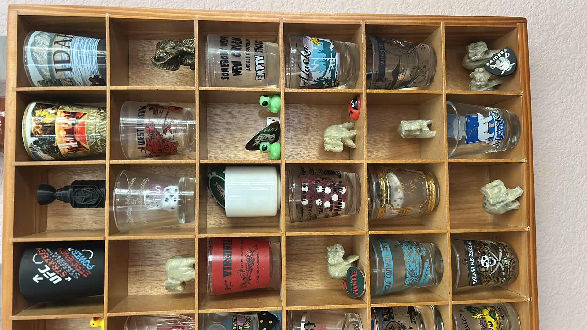 Photo 1 of SHOT GLASSES AND WALL SHELF 14“ X 16 1/2“