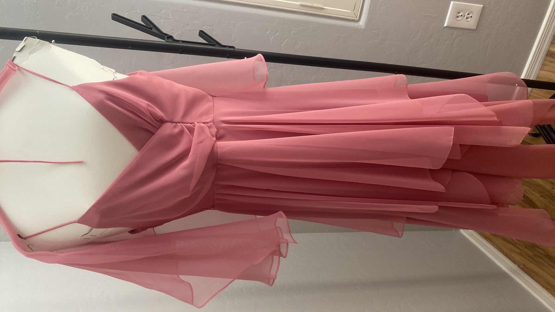 Photo 1 of WOMEN’S PINK EVENING DRESS WITH MATCHING SHAWL ESTIMATED SIZE 6