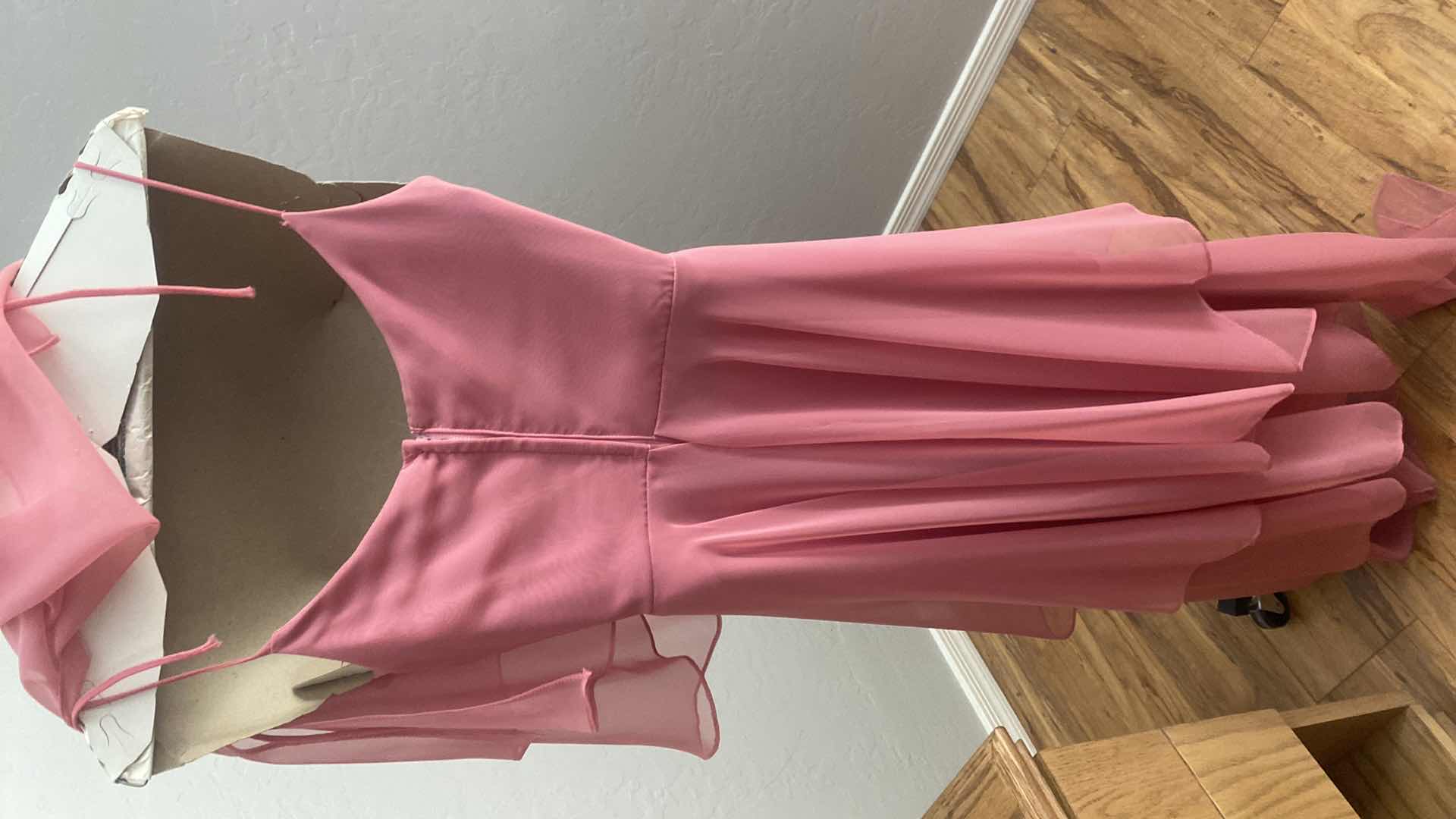 Photo 1 of WOMEN’S PINK EVENING DRESS WITH MATCHING SHAWL ESTIMATED SIZE 6