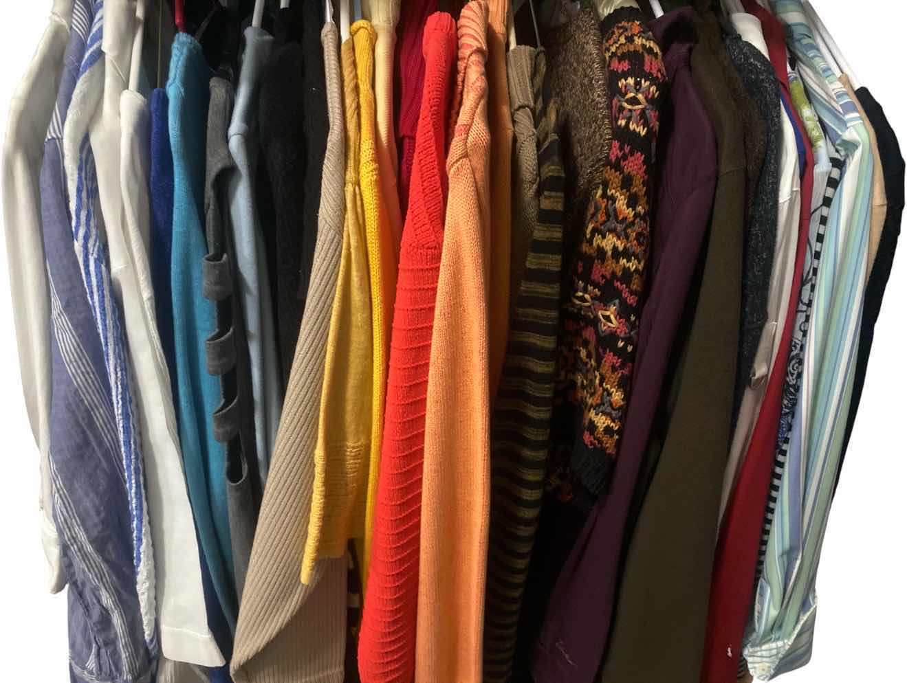 Photo 1 of 40-WOMEN’S TOPS AND SWEATERS SIZES SMALL AND MEDIUM
