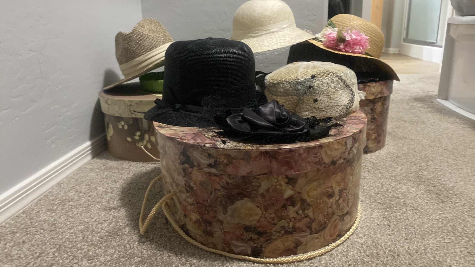 Photo 1 of 8-WOMEN’S HATS WITH 3 BOXES